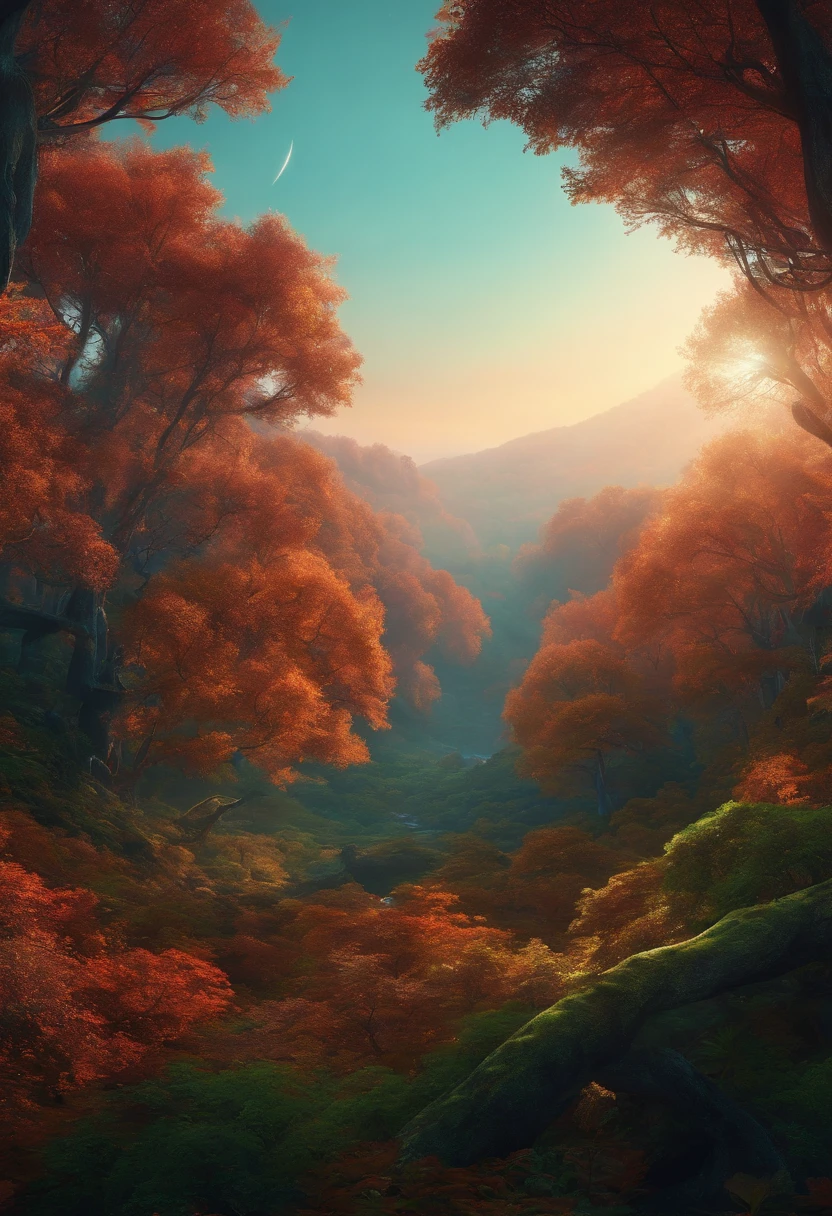 Sci-fi forest landscape