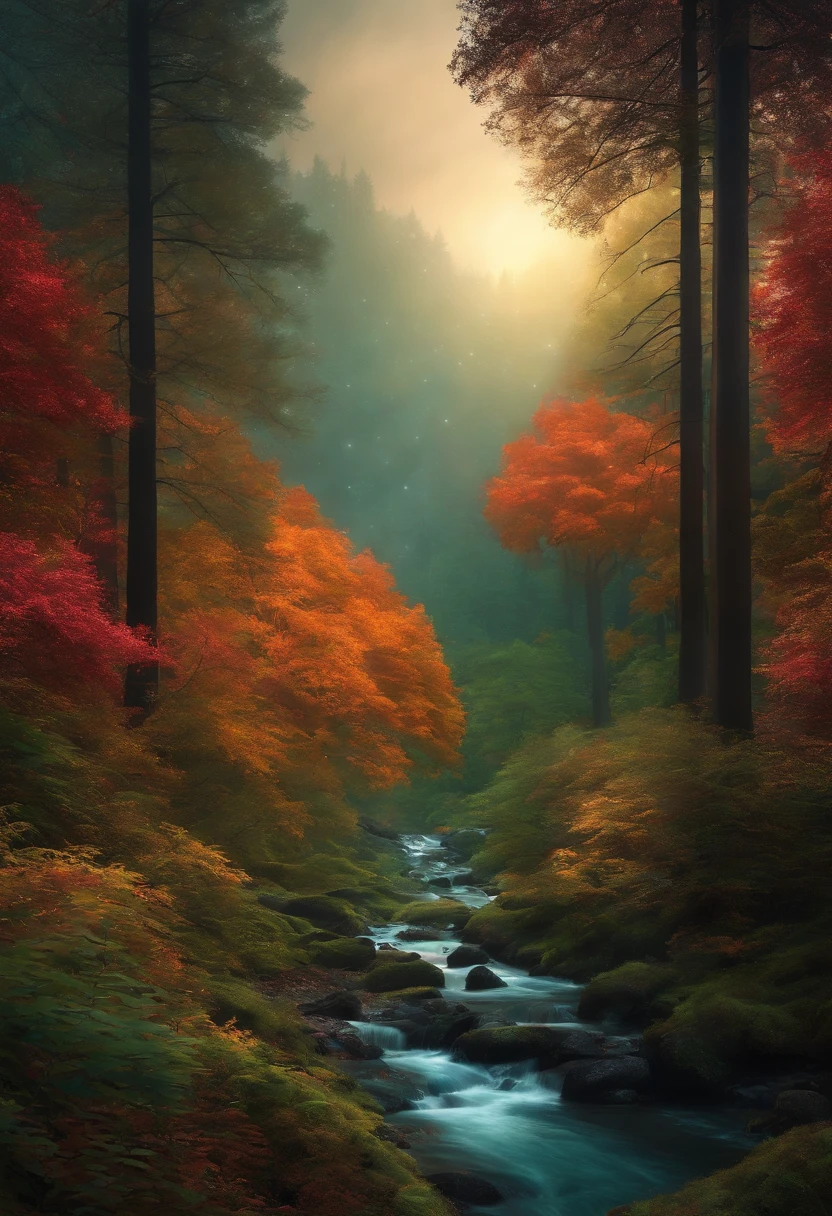 Sci-fi forest landscape