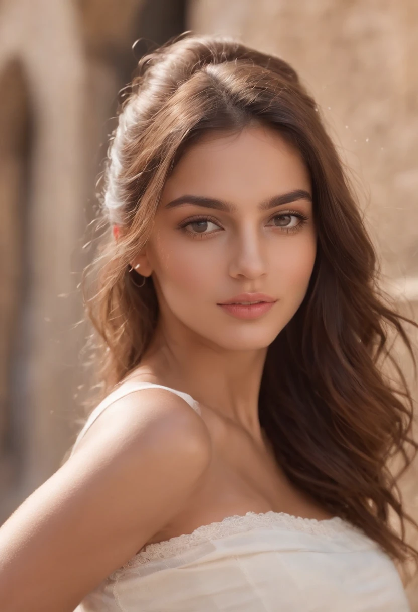 ((Italian tanned skin, Attractive Italian 25 year old teen)), ((Its beauty is undeniable)), ((Excited cute face)), ((Hyper detailed perfect eyes,)), ((Pose mignonne)), sexy, porter un t-shirt noir sur un pantalon marron, (( cheveux longs,)), (( peau)), ((assis, Vue de face)), ((toucher ses propres jambes dans une pose sexy)), watch the Colosseum in Rome, Sharp Focus CGI, photoreallistic, High detail, Realstic, Apparent facial defects, absurdes, Best quality, Hdr, High quality, high-definition, Extremely detailed, 8k wallpaper, Intricate details, 8K UHD, Full-HD, (photo realist:1.2), contraste, intense illumination, lighting cinematic, natural lighting, hard light, contre-jour, Illumination globale, occlusion ambiante, sein moyen 2.0