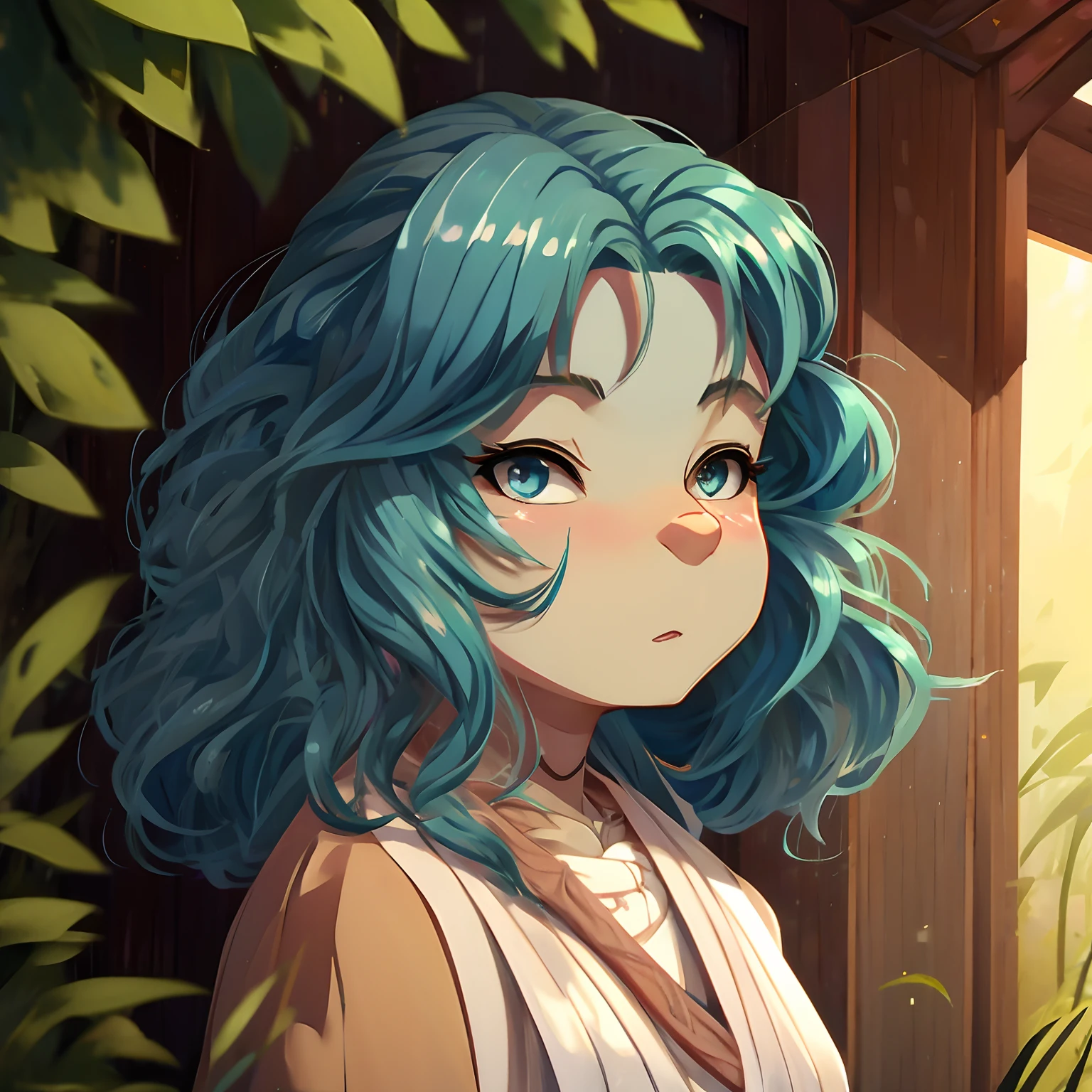 niji style, ghibli style, cute girl,IncrsXLRanni,girl,wavy hair