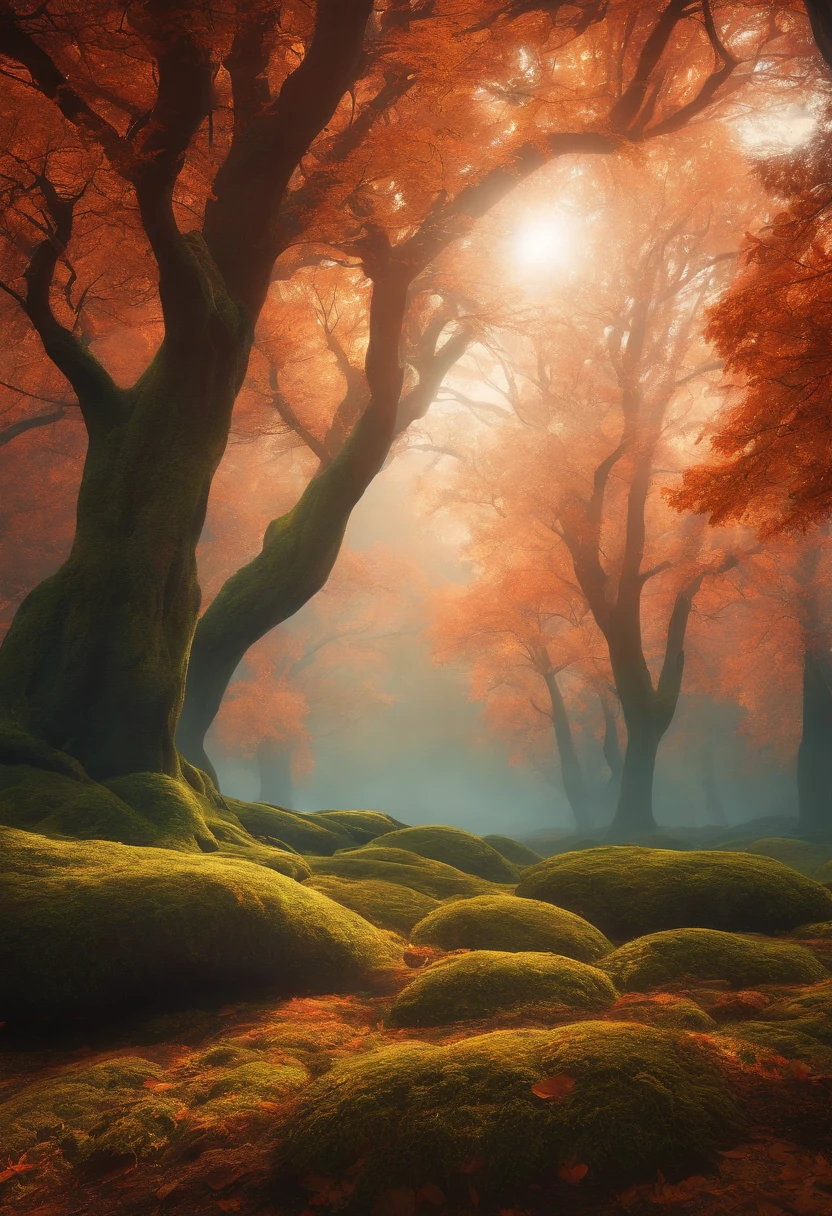 Sci-fi landscape trees