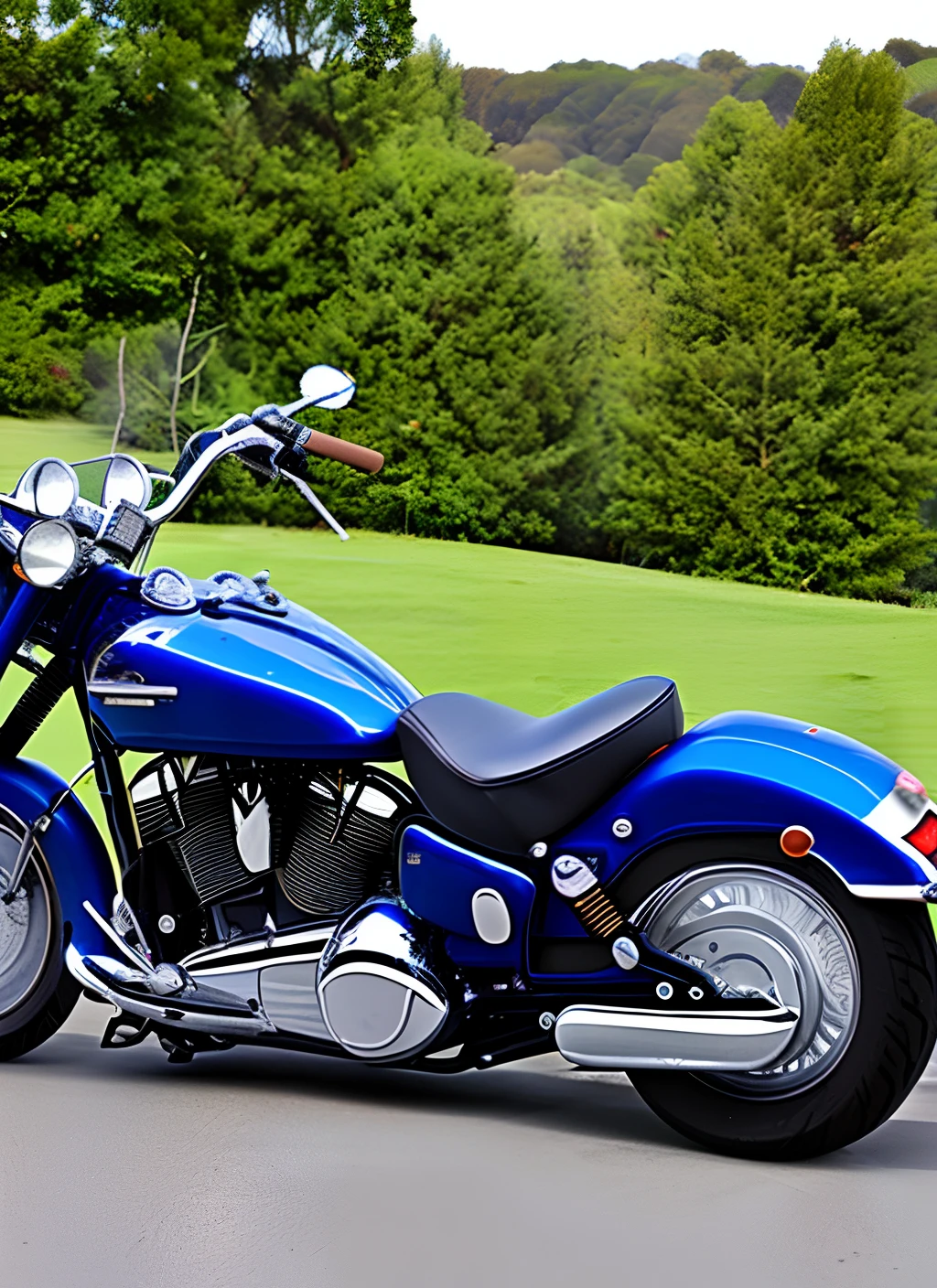 (((totally naked))), ((())), beautiful white girl with white hair, blue eyes, beautiful big breasts, (((full body))), riding a motorcycle