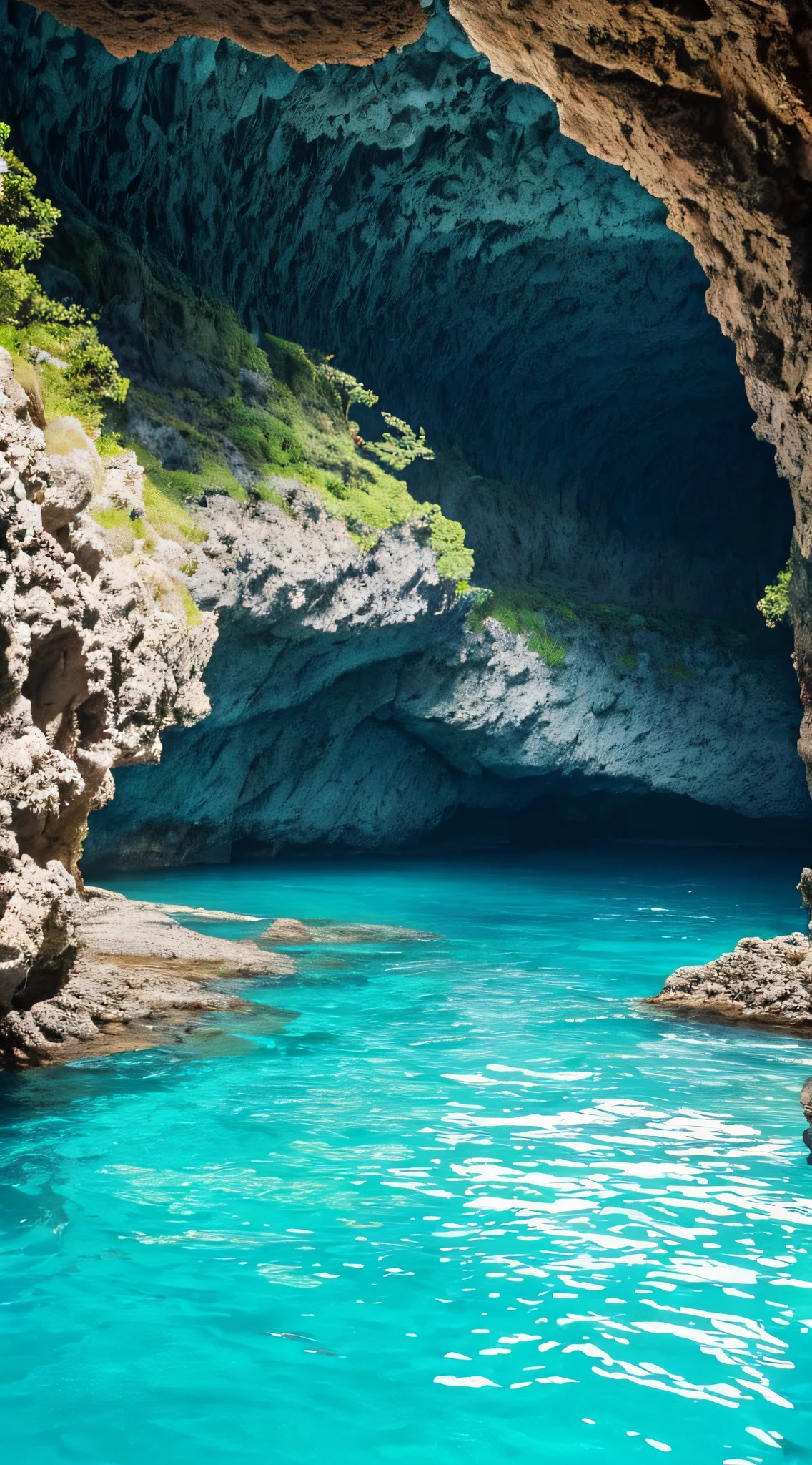 ocean, cave, deep underwater