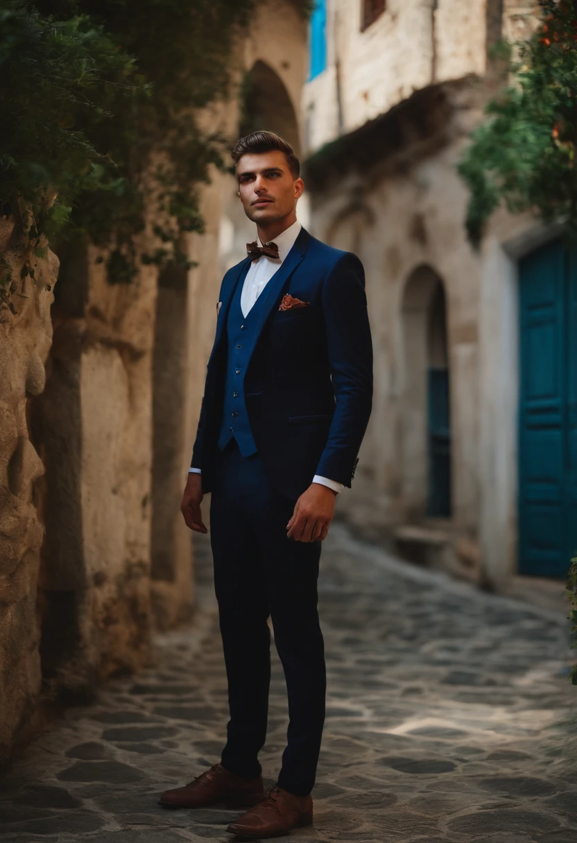 Balkan Young Short Slightly Chunky Man with Suit