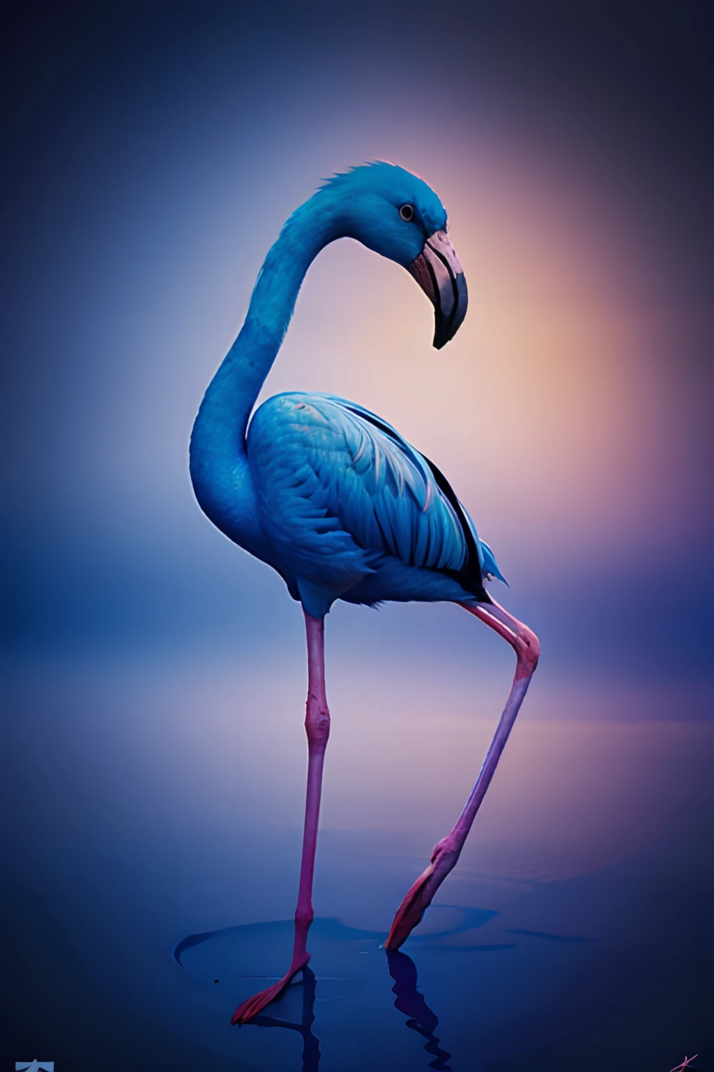 blue flamingo