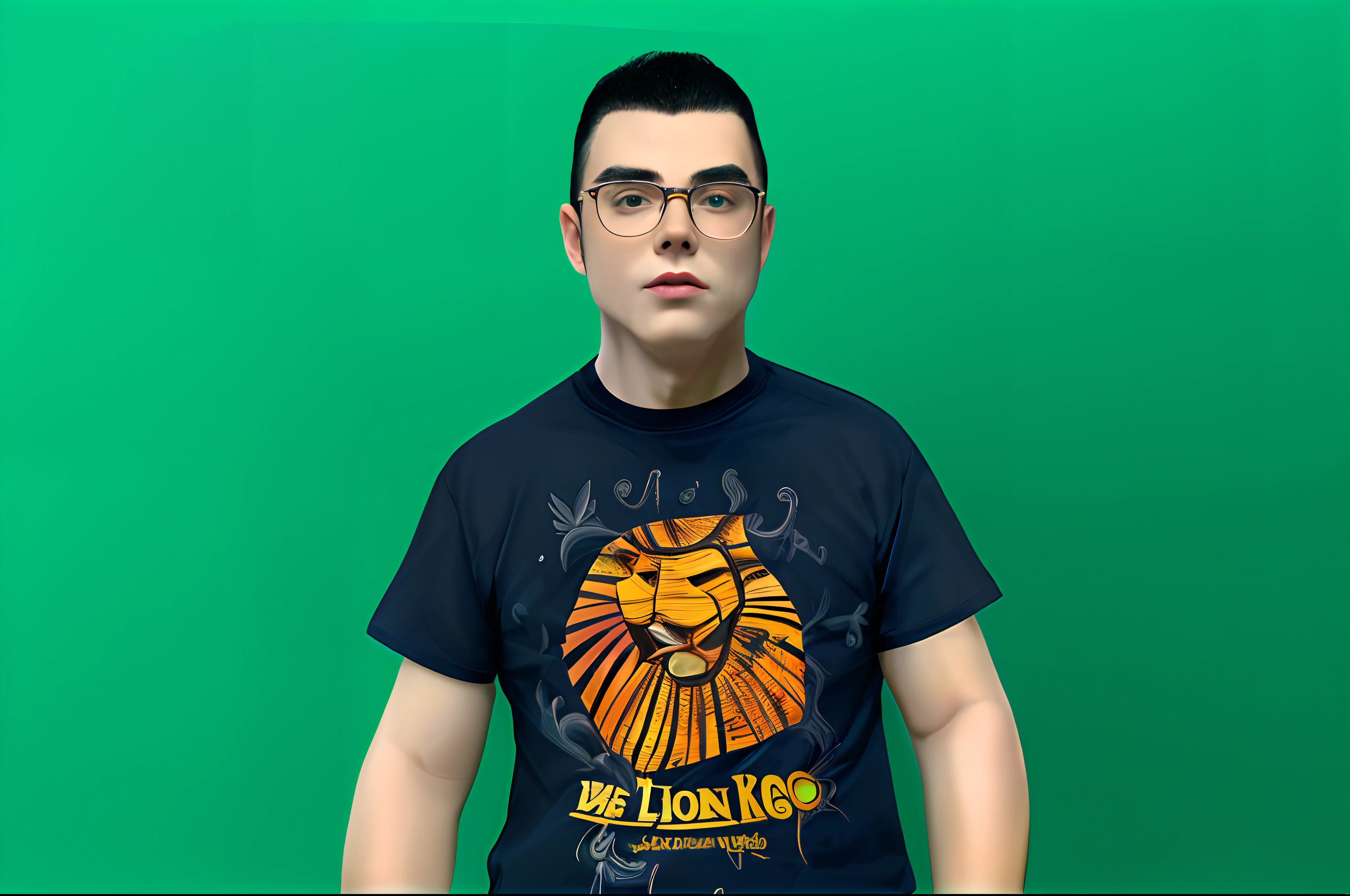 Cartoony,Handsome face,18yr old,black-frame glasses
