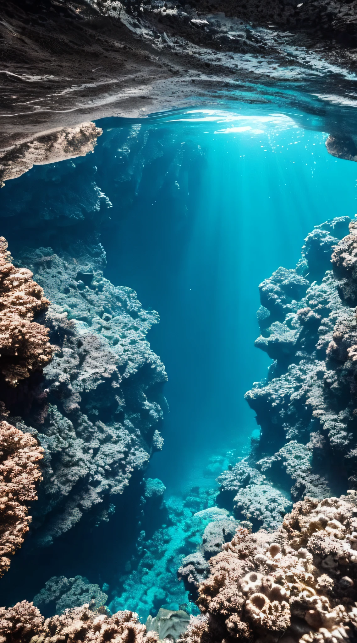 dark ocean, deep underwater, abyss