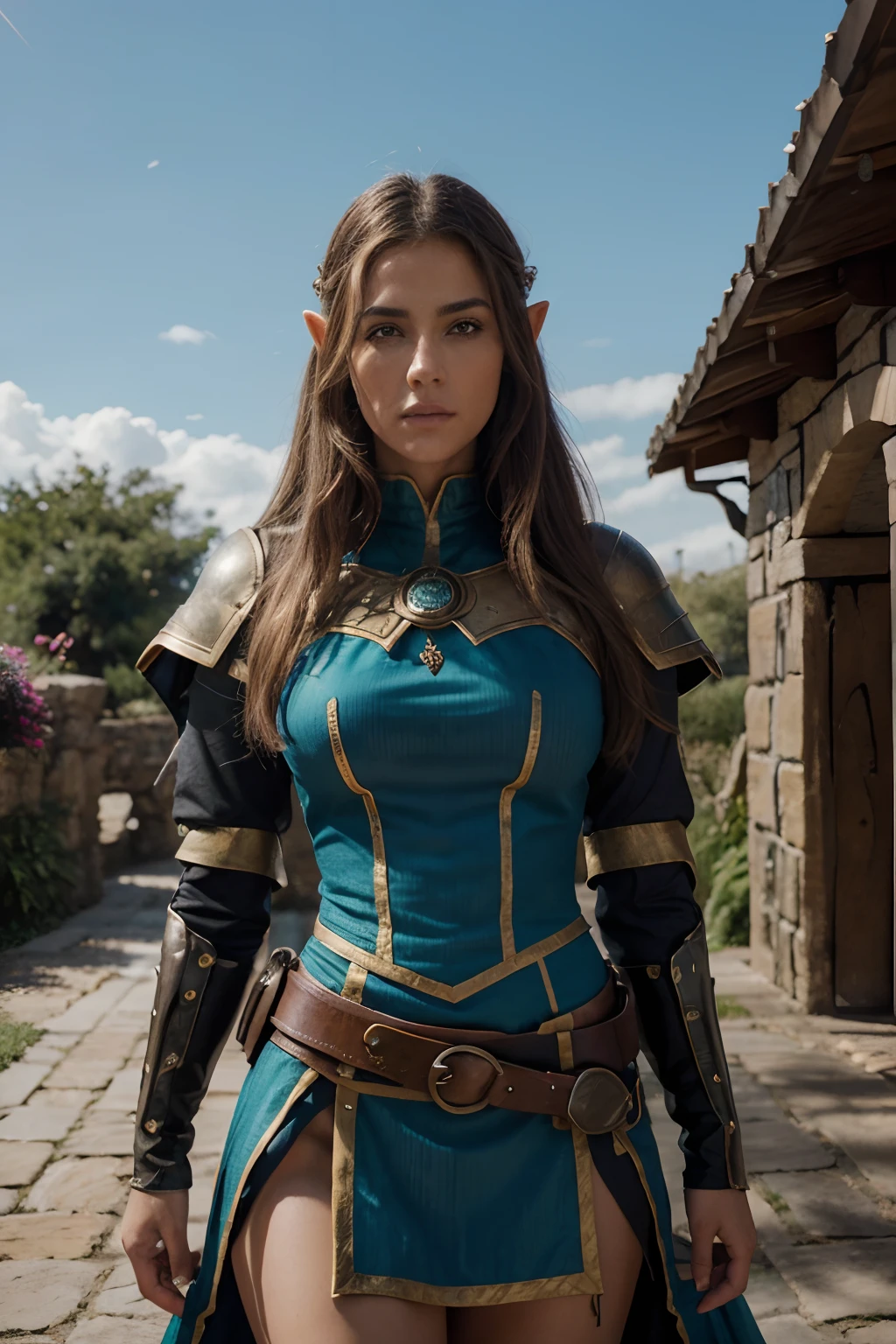 https://s.mj.run/S5ybdTYCzu0 imagen art de una escena de Baldurs Gate, A portrait of an elven cleric, Pelo negro, ojos verdes, Extremadamente hermoso, ultra femenino, Usando armadura pesada, Runas brillantes_Armor's Pale Blue, Ultra Better Realistic Images , Mejores detalles, La mejor calidad, 16k, [Ultra detallado], Obra maestra, La mejor calidad, (extremadamente detallado), Tiro ultra gran angular, Fotorrealismo, Profundidad de campo, Pintura