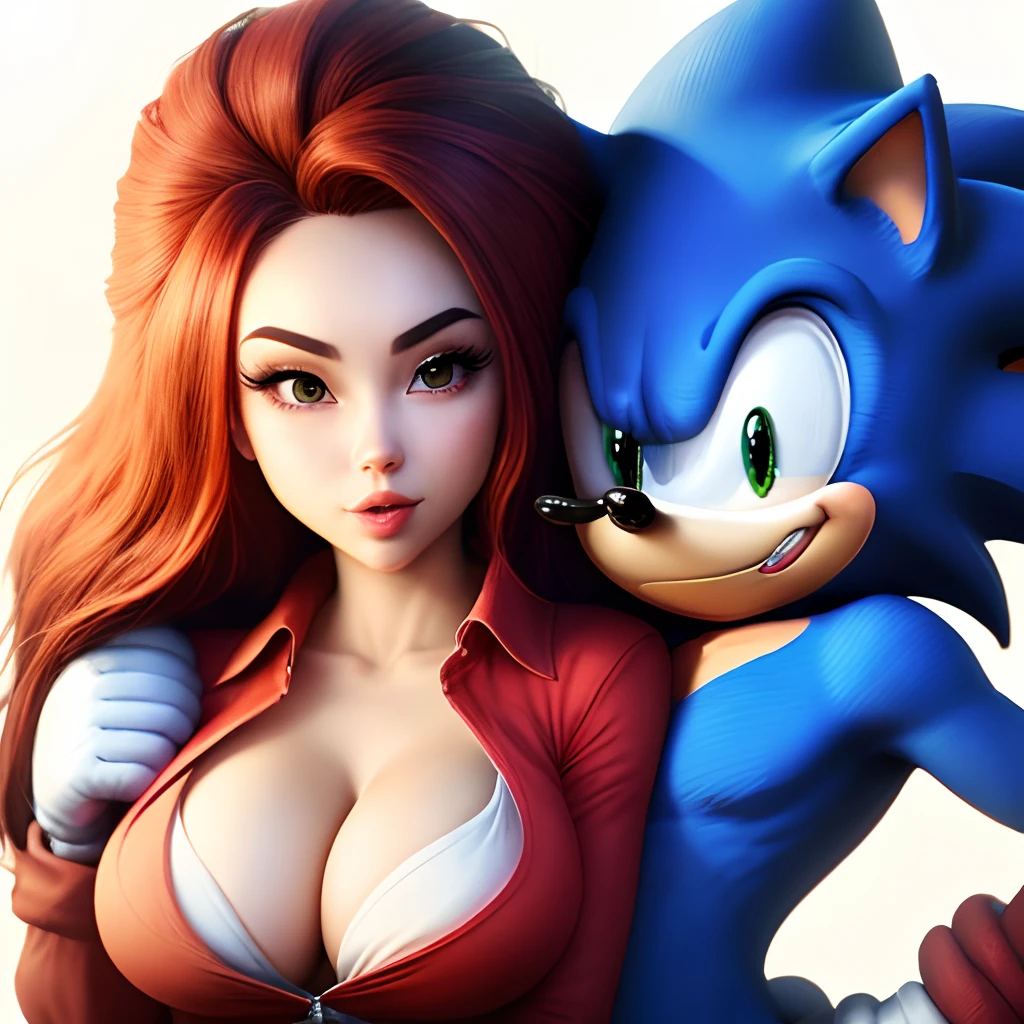 Sonic the hedgehog with female chest