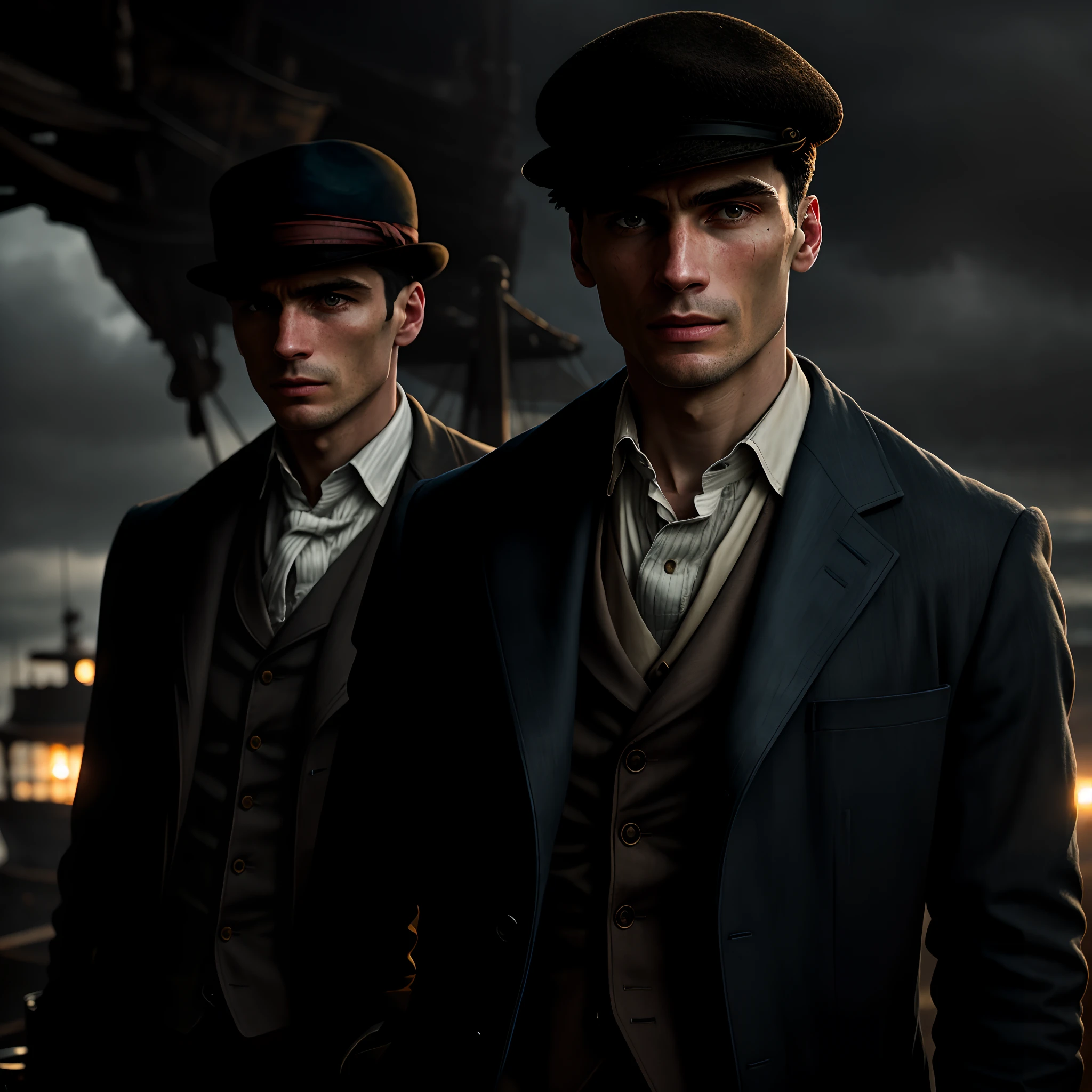 Thomas shelby dark photo: sitting at the table, realistic epic, portrait of, green eyes of Atey Ghailan, Greg Rutkowski, Greg Tocchini, James Gilleard, Joe Fenton, Kaethe Butcher, yellow gradient, black, brown and magenta color scheme, grunge aesthetic!!! Graffiti brand wall background, art by Greg Rutkowski and Artgerm, soft cinematic light, Adobe Lightroom, Photo Lab, HDR, intricate, highly detailed, (depth of field: 1.4), faded, (neutral colors: 1.2), (HDR: 1.4), (soft colors:1.2), hyperdetailed, (Artstation:1.4), cinematic, warm lights, dramatic light, (intricate details:1.1), complex background, (Rutkowski:0.66), (blue and orange:0.4)