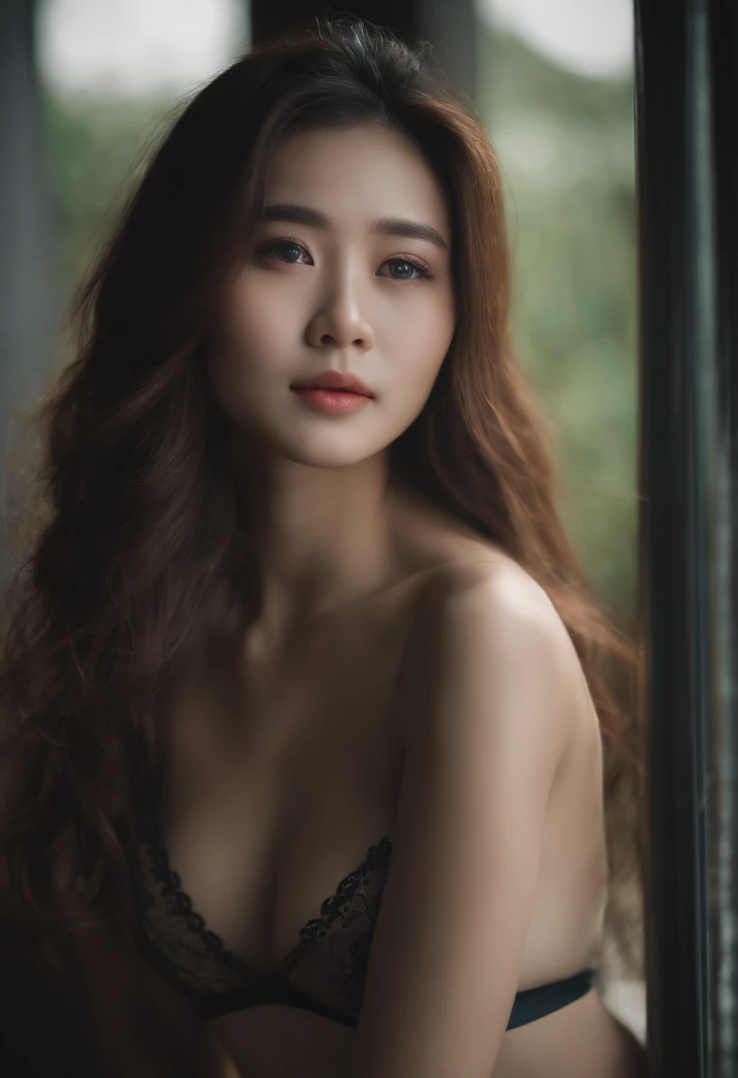 top-quality、​masterpiece、hight resolution、Wuxi 1girl、See-through bra、See-through panties、Super beautiful face、Super beautiful eyes、Super beautiful hair、