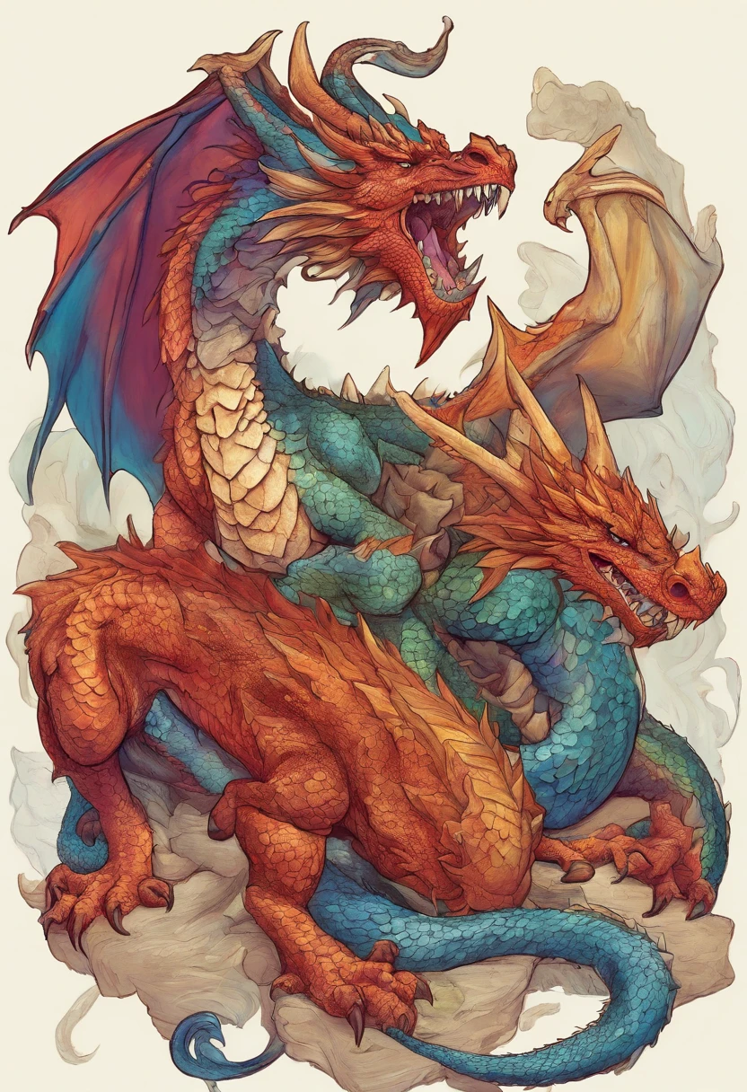 Dragon with five heads