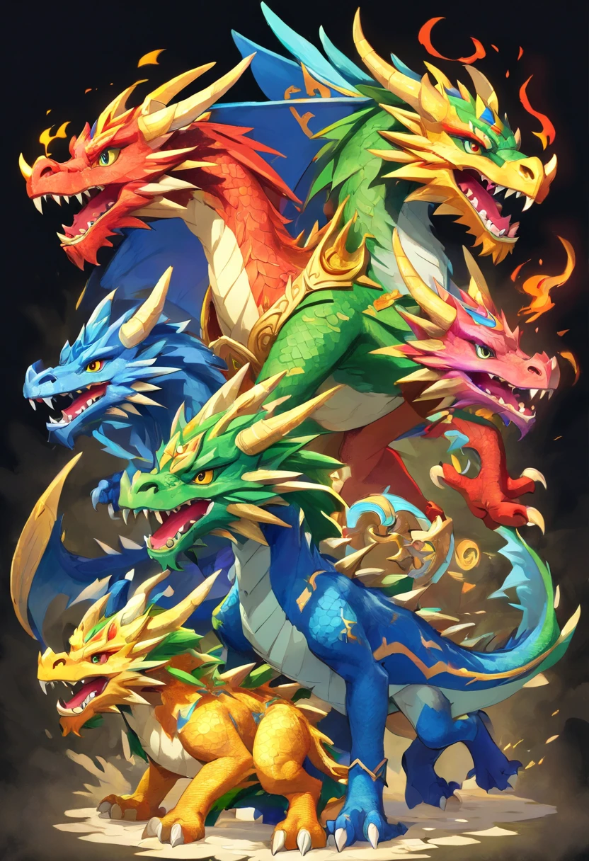 Dragon with 5 heads, tiamat