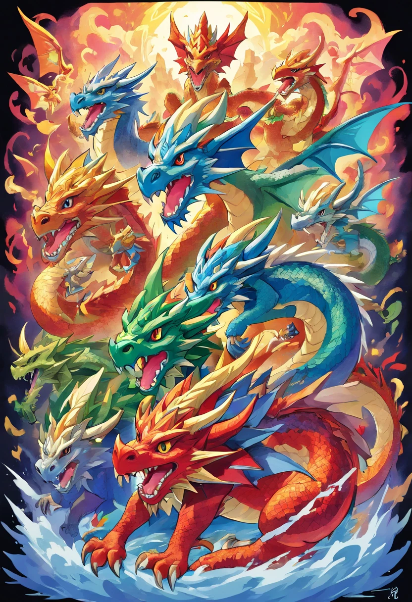 Dragon with 5 heads, tiamat