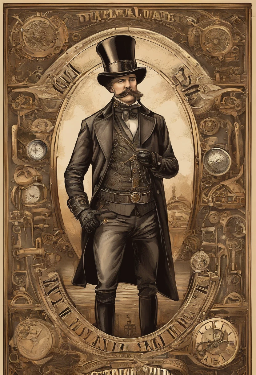 There's a man wearing a Steam Punk hat and holding a gun.., menino Steampunk, usando trajes Steampunk, menino inventor steampunk, (Steampunk), ( Steampunk ), estilo steampunk, Steam-punk, Steampunk Fiction, steampunk aesthetic, um deus Steampunk bonito, steampunk homem anime bonito, Steampunk, fantasia Steampunk, estilo de fantasia steampunk, arte steampunk, arte digital steampunk, roupas Steampunk