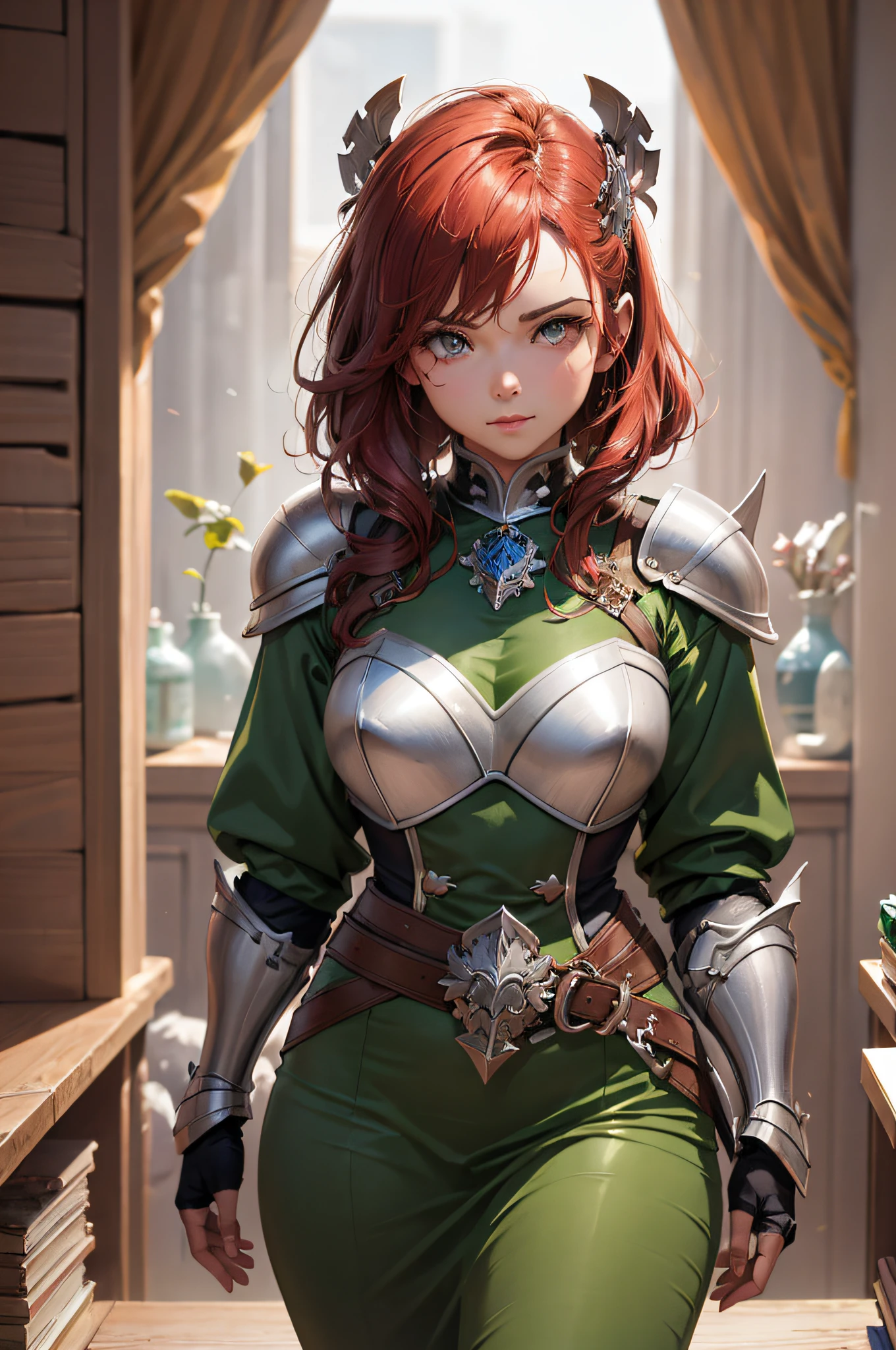 There's a woman in leather armor posing for a photo, 2. 5 d cgi anime fantasia arte, Menina da armadura, menina na armadura do cavaleiro, arte de anime digital detalhada, arte de personagem impressionante, Artgerm extremamente detalhado, Modelo IG | Artgerm, pintura de personagem bonita, Cavaleiro elfo sedutor da princesa, fanart melhor artstation, cavaleiro feminino bonito
