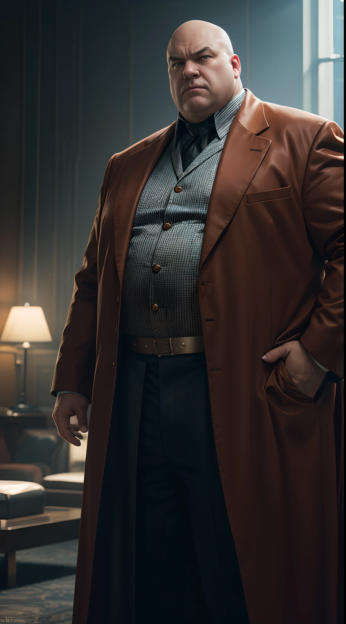 Kingpin super fat Marvel, 35mm lens, photography, ultra details, HDR, UHD,8K