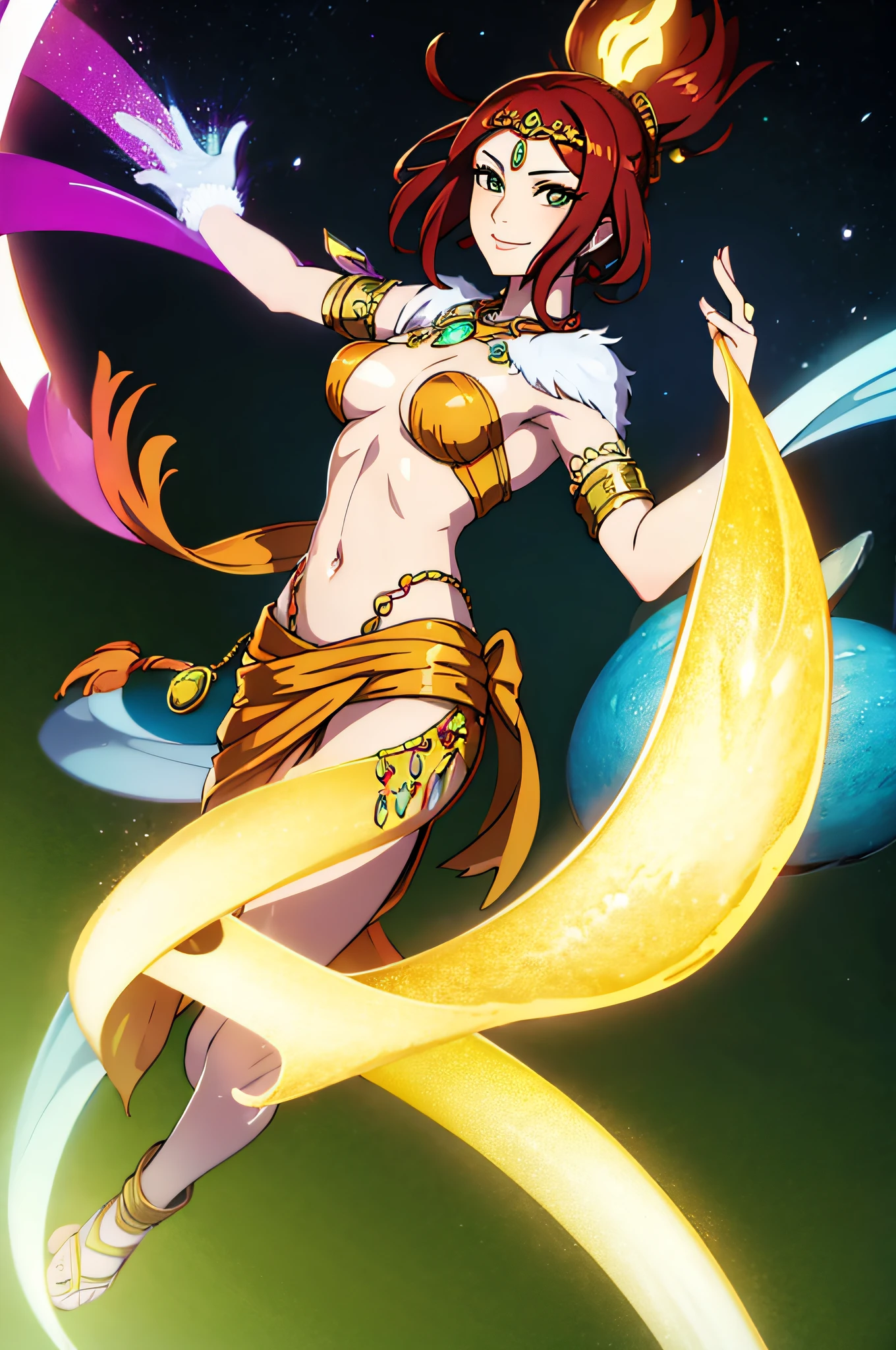 SMITE_NU-WA, 1girl, solo, facing viewer, looking at viewer, smile.