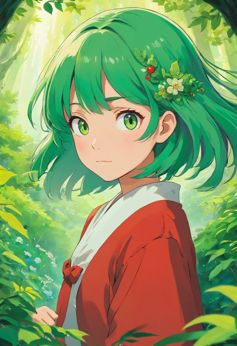 foto de uma de cabelo vermelho e olhos verde de vertido verde