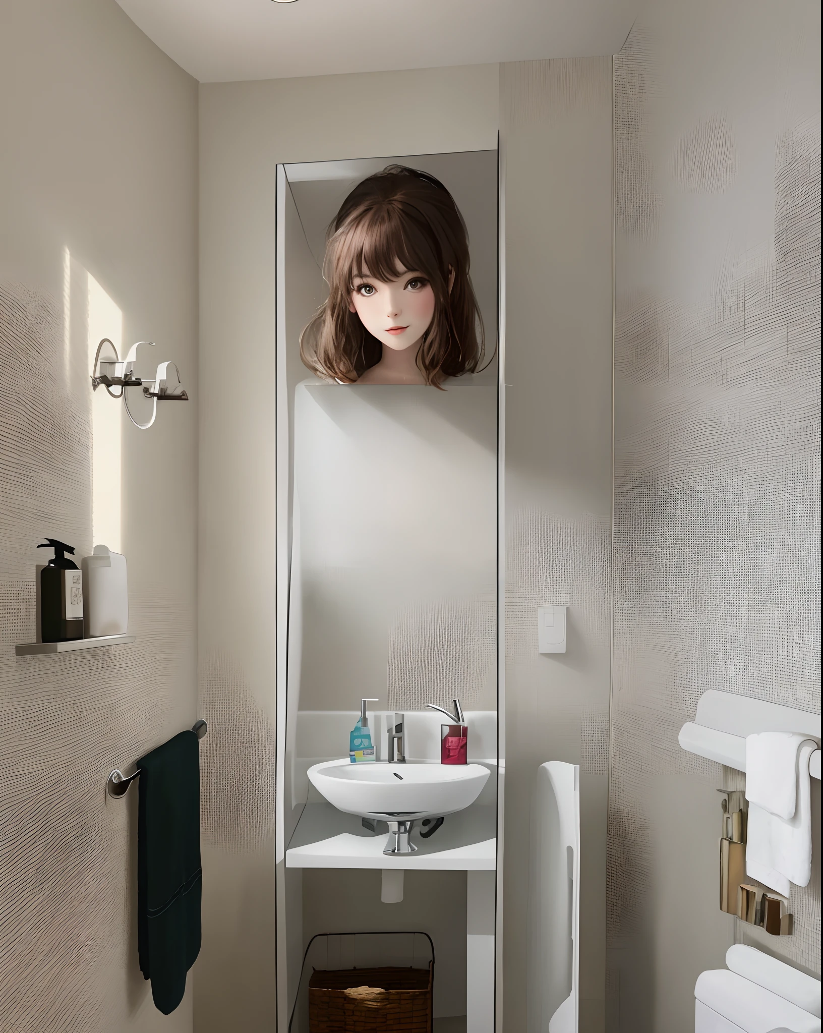 Beautiful girl in the bathroom