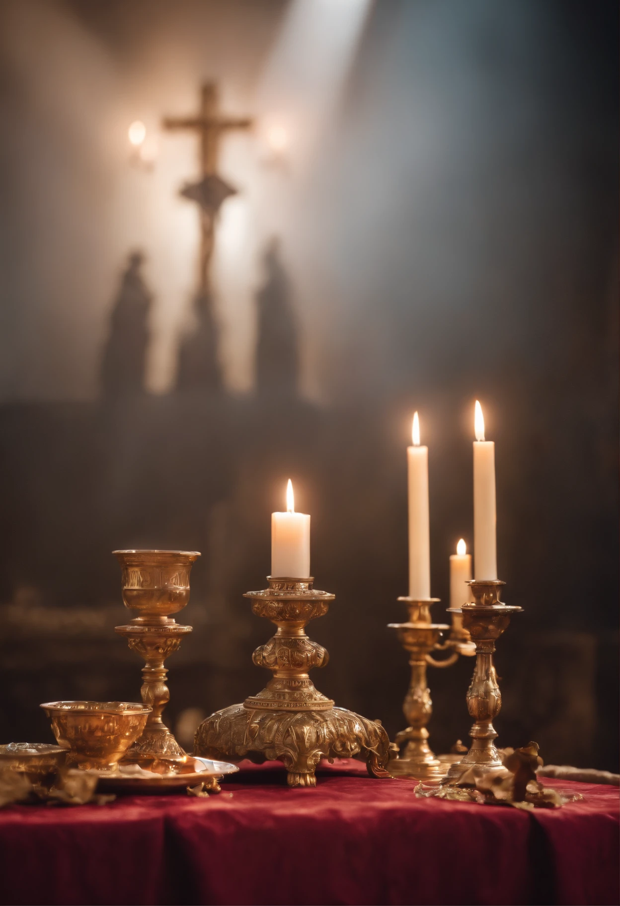 A scene of heaven and god on the altar