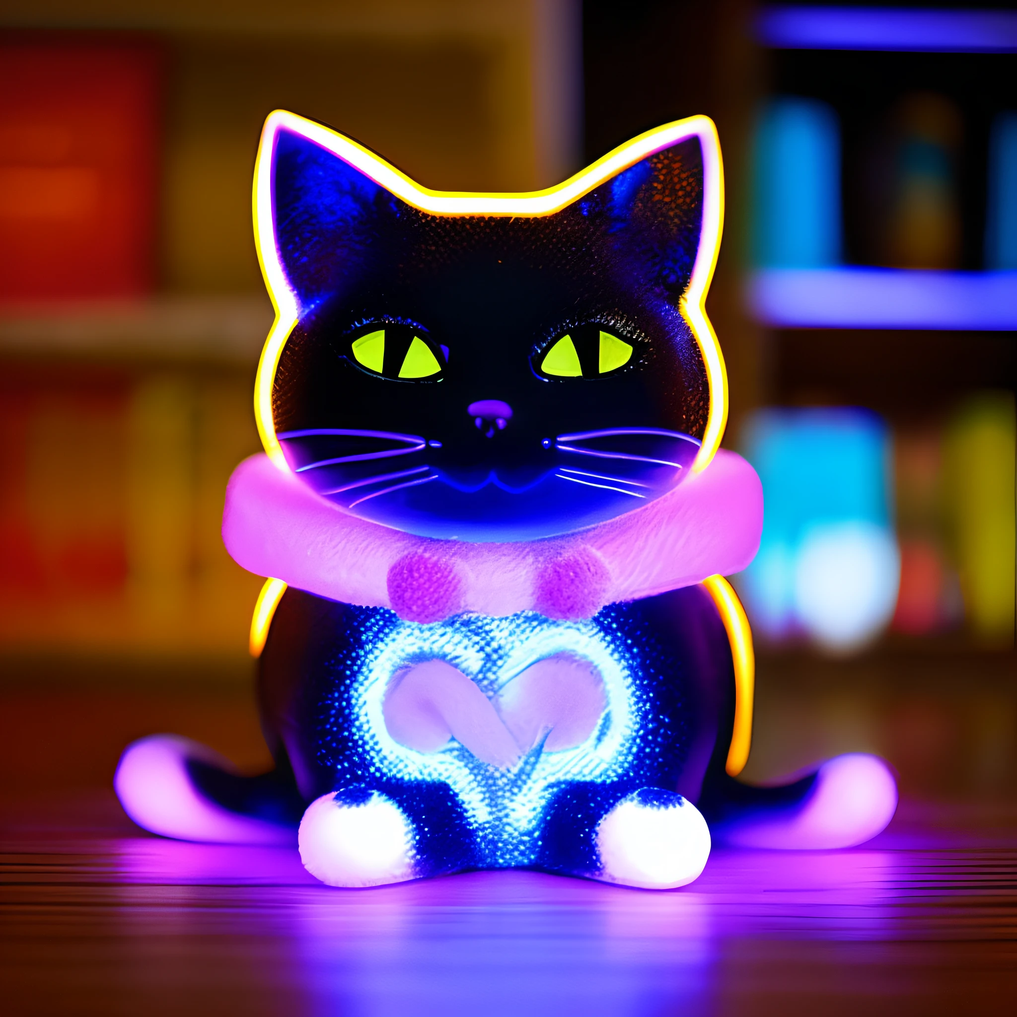 Marshmallow cat, rock, anime, electricity, neon,power