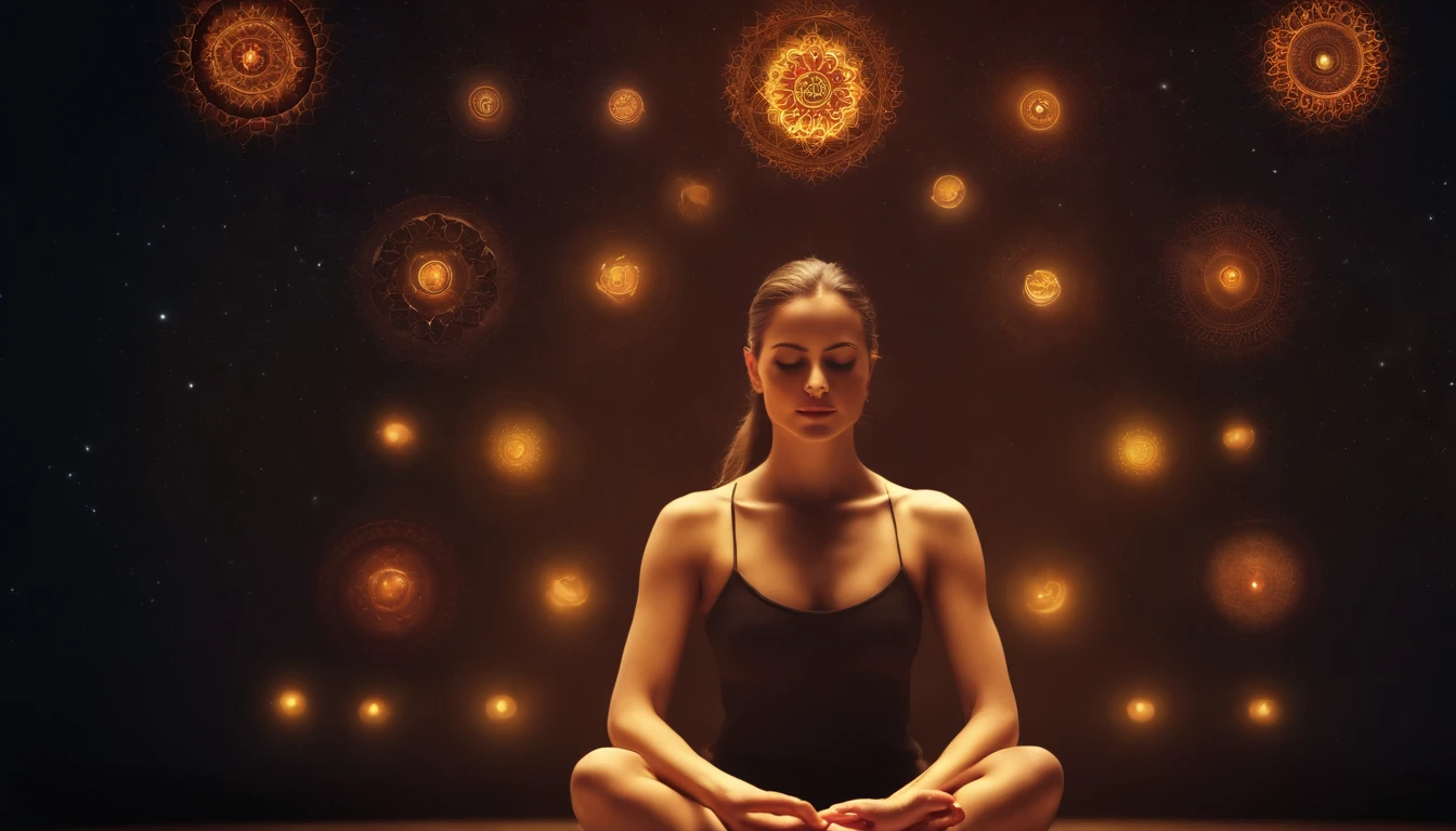 Full-body photography of a sensual Tantric female Bodhisattva in the lotus position,Raw, Movie Lenses, (Clear focus:1.5), (Reality:1.4), Dusk lighting, Volumetric Lighting, Ultra-high resolution, 16K,Dramatic Lighting, White background:1.5)(tangled,Mandala,Tangle,Entanglement:0.7)Fox Demon Bodhisattva,Sexy Transparent Short Outerwear, Foxfire Curse, fox family, Transformation, Depth of Field, Dreamy atmosphere, The most beautiful form of chaos, grace, Dark theme of Fauvist design, Flower of Death, Flowers of ecstasy,Glowing Line,Glow Example,Tracking Example,flash, Backlight,translucent,Light Particles