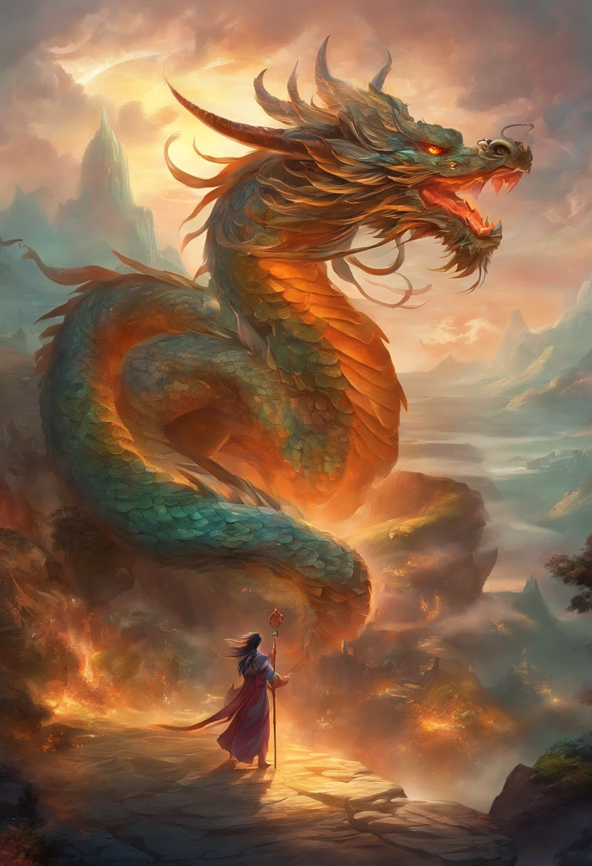 China-style,Chinese mythology,Dragon turtle,faucet,Angular,Turtle body,Giant tortoiseshell shell,(Heavy tortoiseshell shell:1.4),The tail of the snake grows out,has horns on its head,tosen,Ferocious,gargantuan,The eyes glow blue light,the sea,Huge waves,surrounded by cloud,中景 the scene is,Full body like, highly detailed surreal vfx,oc rendered,