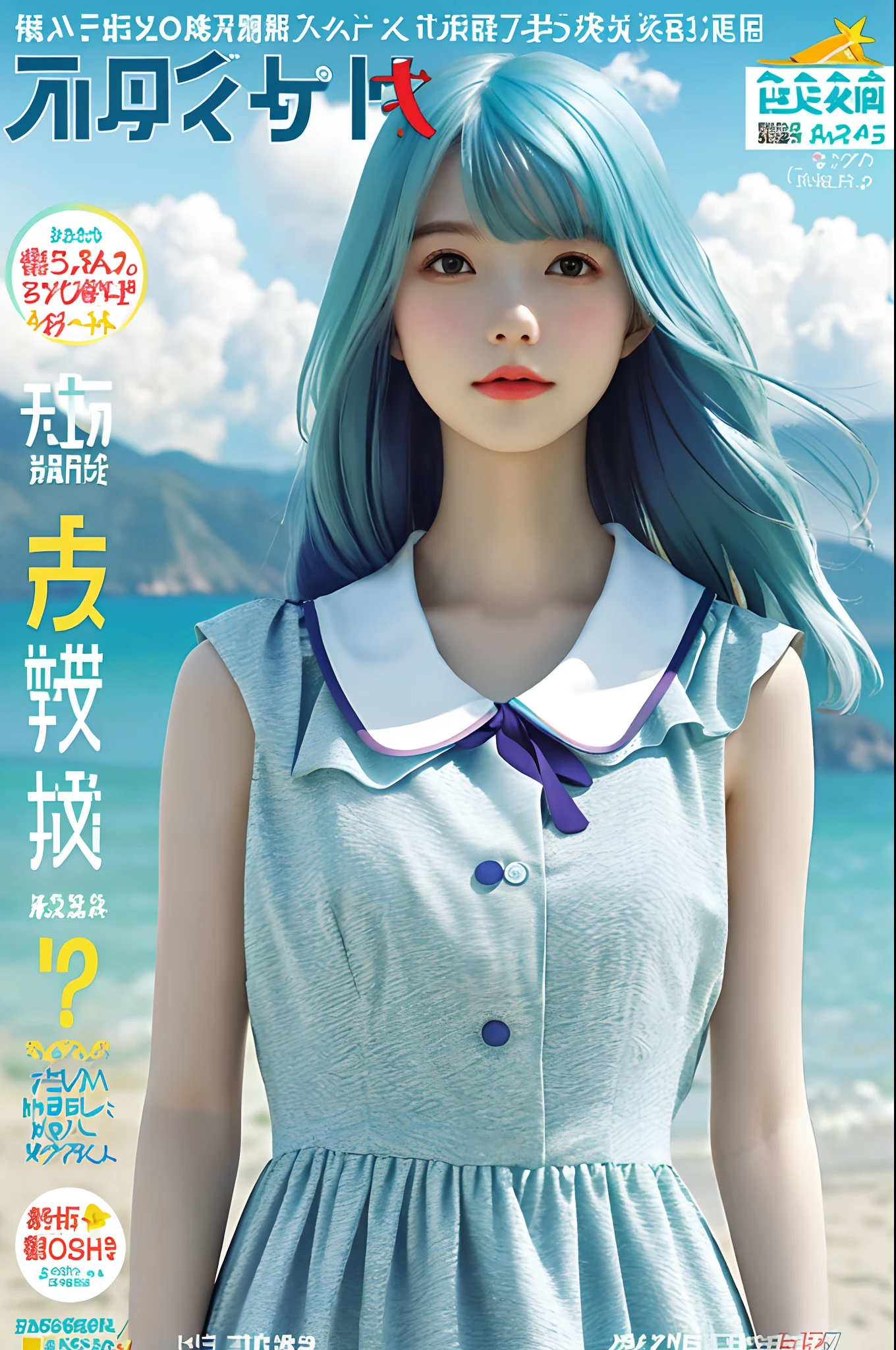 Masterpiece, Superb Style, Summer Dress, Colored Hair, Outdoor, Magazine Cover, Upper Body,
