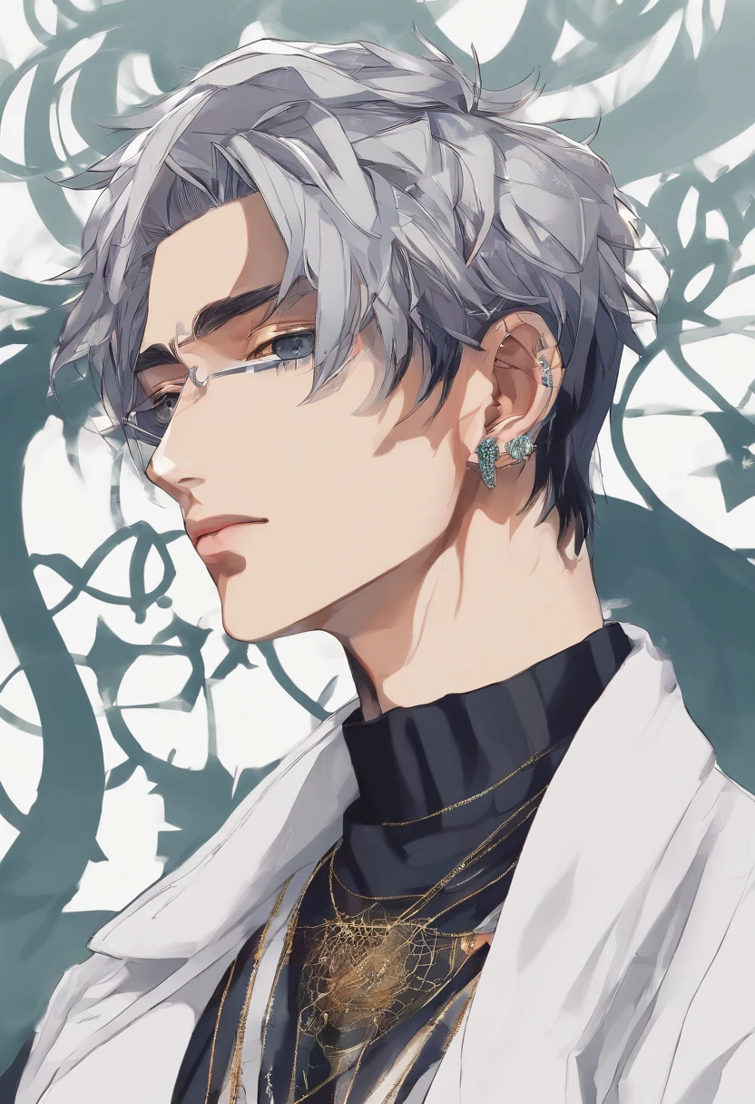 (illustration of Strahd Von Zarovich in modern clothing), he is wearing street wear that is popular with rappers between the years of 2020 to 2023, Modern rapper clothing, he has tattoos on his neck, face, and arms, multiple rapper tattoos, ((vampire)), golden eyes, fangs, long black hair, portrait, 8k resolution, masterpiece, high quality, ultra detailed eyes, 1boy, male focus