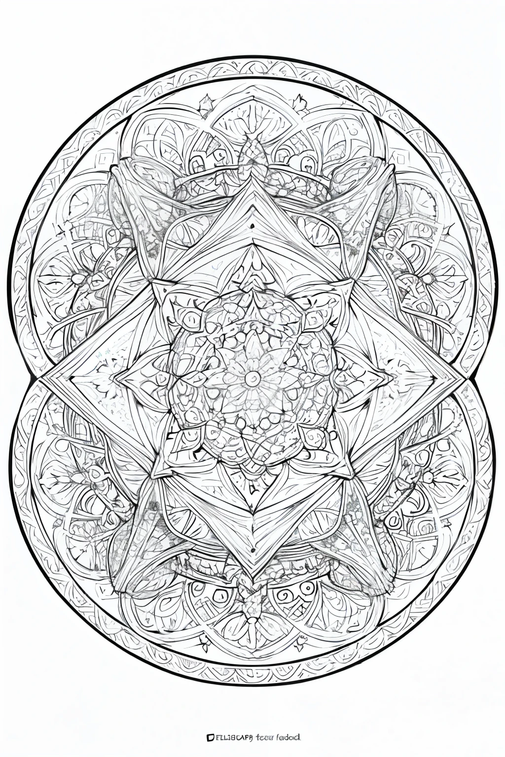 Mindfulness mandala for coloring book, ((white background))