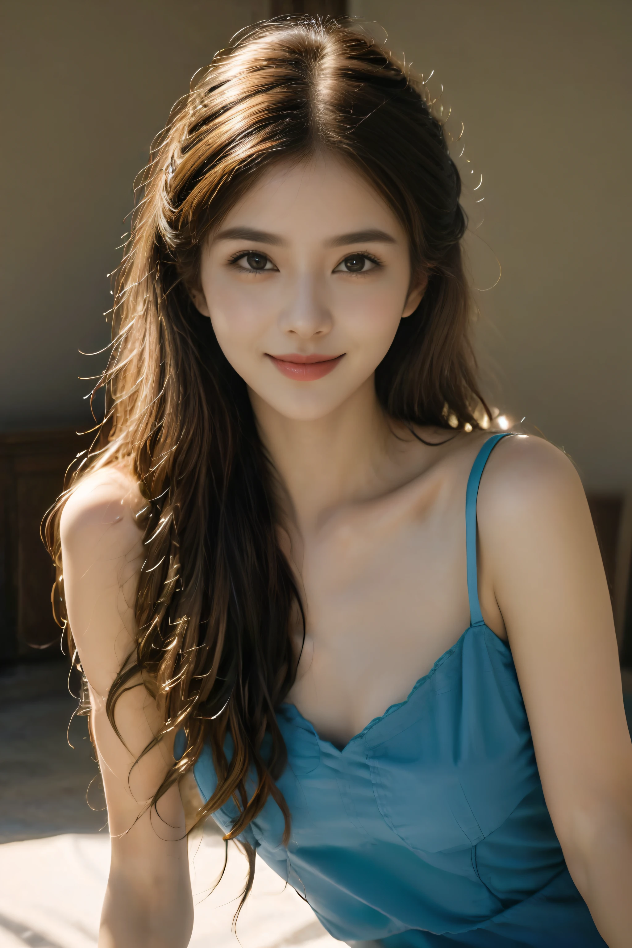 Elegant and beautiful woman，Sweet smile looking at camera best quality HD fair skin