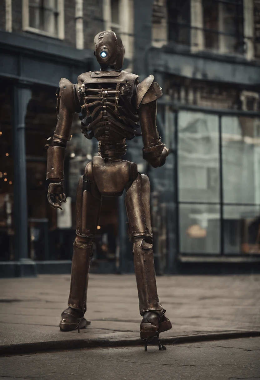 On the streets of China in the 80s, a flesh and blood skeleton robot walked