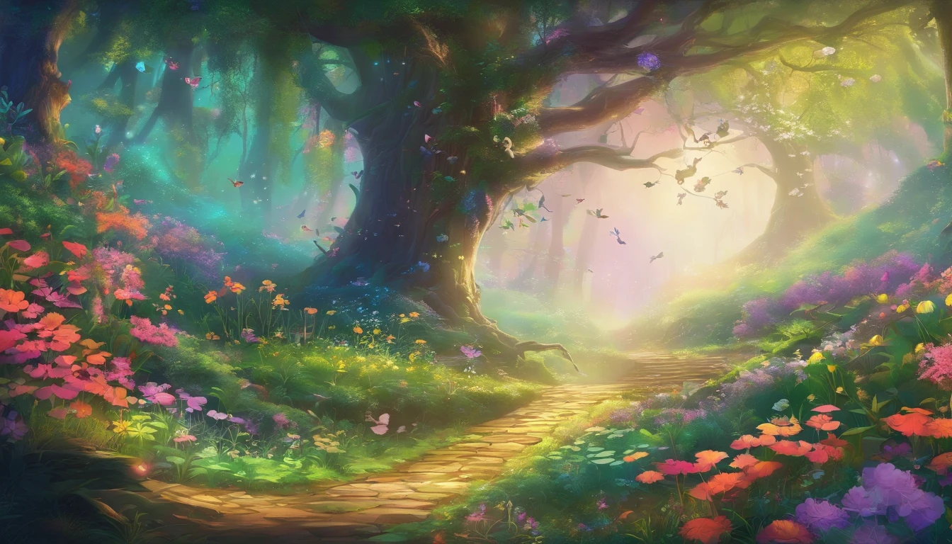 (best quality,4k,8k,highres,masterpiece:1.2),ultra-detailed,(realistic,photorealistic,photo-realistic:1.37),mystical pastel forest,plushy creatures,cute,fantasy,enchanted,whimsical atmosphere,soft lighting,magical aura,fairy tale,ethereal colors,ethereal,fluffy,peaceful,harmony,serene,tranquil,delicate,breathtaking view,lush greenery,gentle fog,hidden treasures,tiny details,playful creatures,hiding behind trees,dancing butterflies,sparkling fireflies,mystical flowers,blooming in vibrant colors,warm sunlight shining through branches,fairies whispering secrets,scent of wildflowers,calming atmosphere,inviting you to explore,promise of adventure,peaceful environment,surrounded by magic,soft whispers in the wind,secret pathways,to discover the unknown,imaginative world beyond reality,dream-like ambiance,behind every corner,a new wonder awaits,joyful laughter of the plushy creatures,whispering trees,touch of mystery,luring you deeper into the forest,sparkling streams,refreshing waterfalls,gentle sound of nature,enchanted melody,floating lanterns,illuminating the path,creating a magical glow,experience the beauty and wonder of the mystical pastel forest.