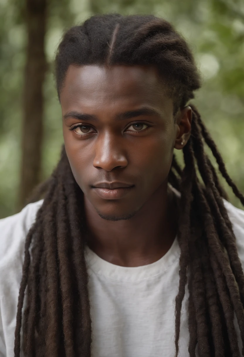 ((a deep black wound crosses his left cheek))) dark complexion, man around 15 years old, natural dreadlocks hair, distinctive blue eyes, wearing white t-shirt, tall, built and muscular, ravishing and handsome, burning wood in a royal setting, ultra sharp focus, realistic shot, royal male clothes, tetradic colors (scar:1.4)