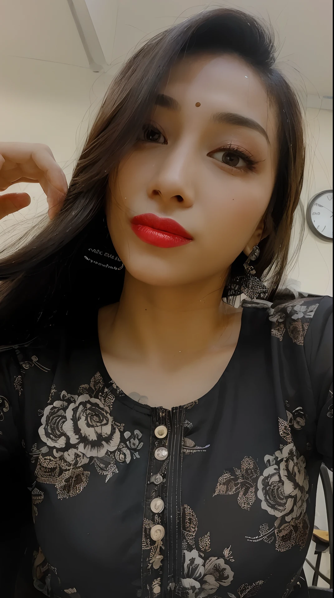 ((Best Quality, 8K, Masterpiece: 1.3)), Sharp: 1.2, Perfect Body Beauty: 1.4, Slim Abs: 1.2, ((Layered Hairstyle, Big Breasts: 1.2)), (Wet White Button Long Shirt: 1.1), (Rain, Street: 1.2), Wet: 1.5, Highly detailed face and skin texture, detailed eyes, double eyelids, side face looking at the camera, curved body, pointy nipples