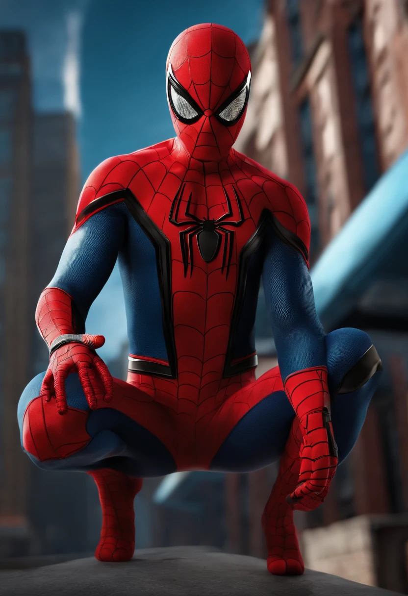 Create a realistic 3D Spider-Man avatar with animated background