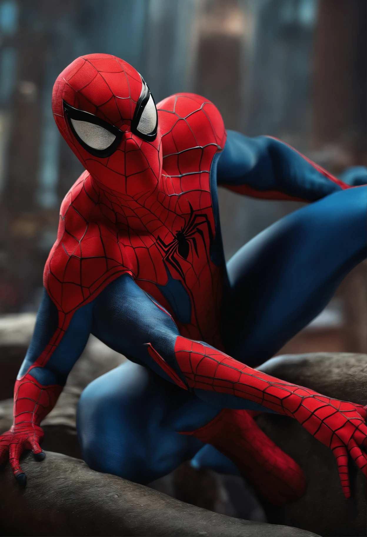 Crie um avatar do homem aranha em 3d de realista  com fundo animado