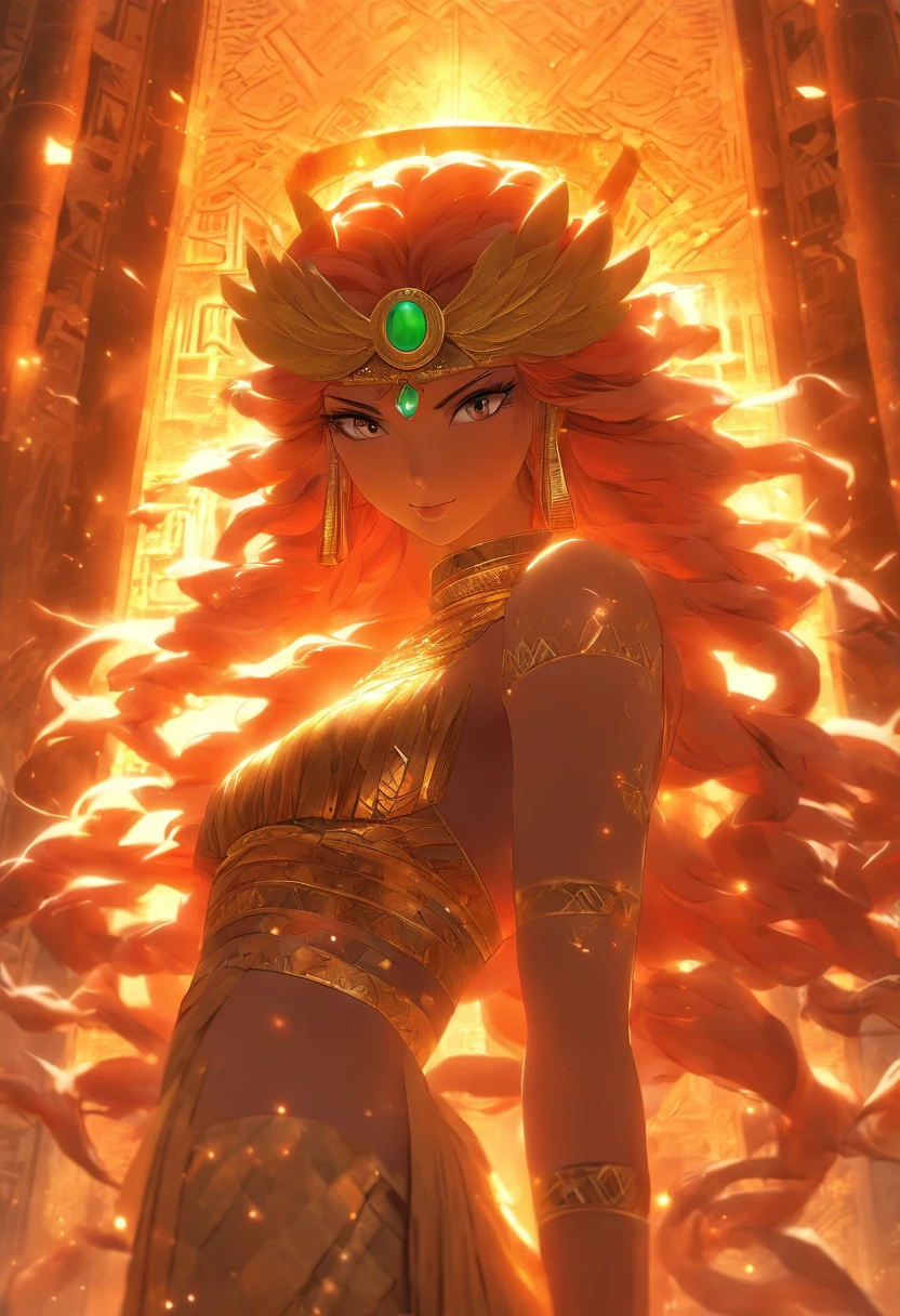 (((Ninmah)) best quality, ultra-high resolution, 4K detailed CG, masterpiece, Sumerian goddess, long hair, mother goddess, aesthetics, Sumerian, ((temple)), beautiful image, screen-centered,