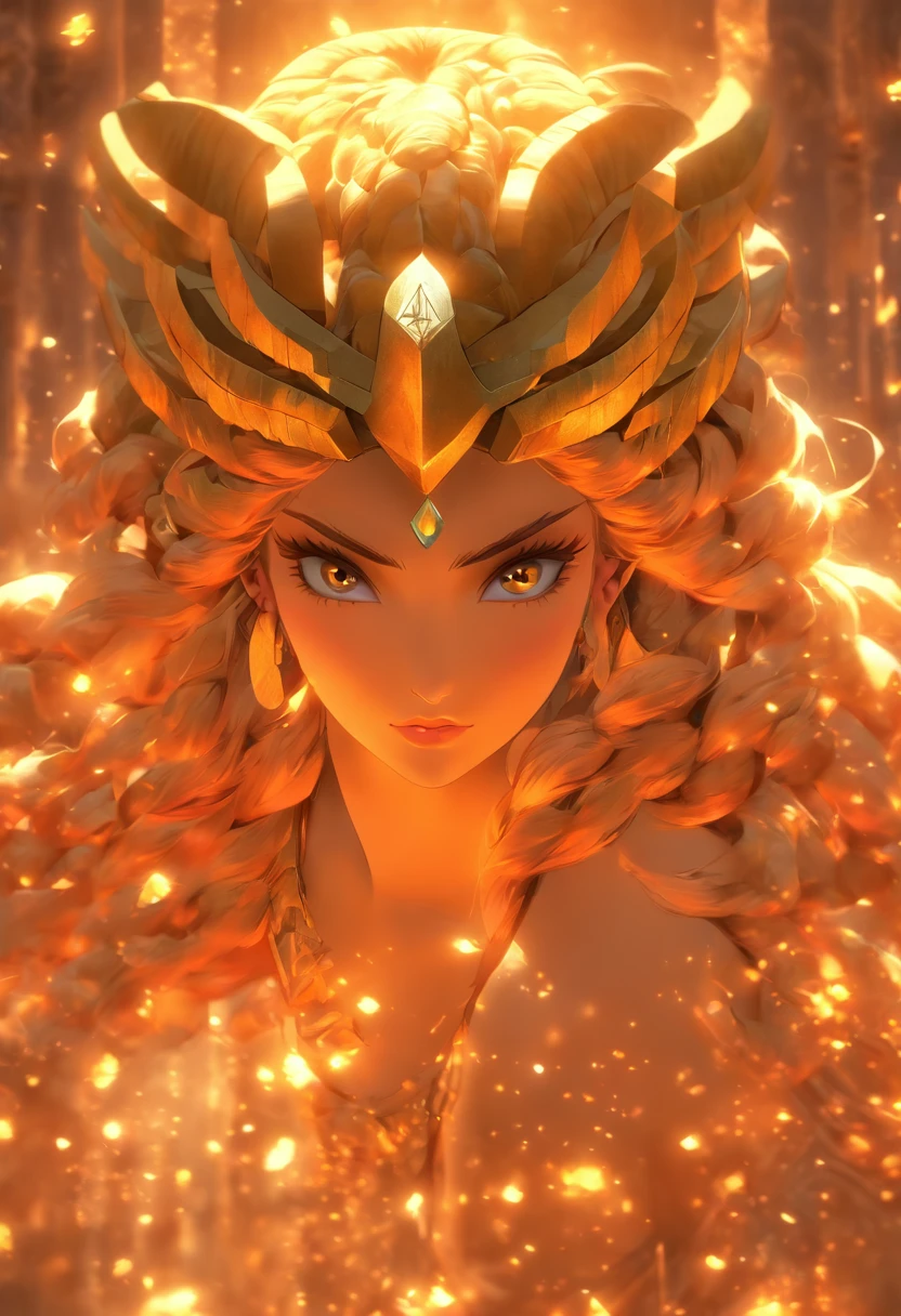 (((Ninmah)) best quality, ultra-high resolution, 4K detailed CG, masterpiece, Sumerian goddess, long hair, mother goddess, aesthetics, Sumerian, ((temple)), beautiful image, screen-centered,