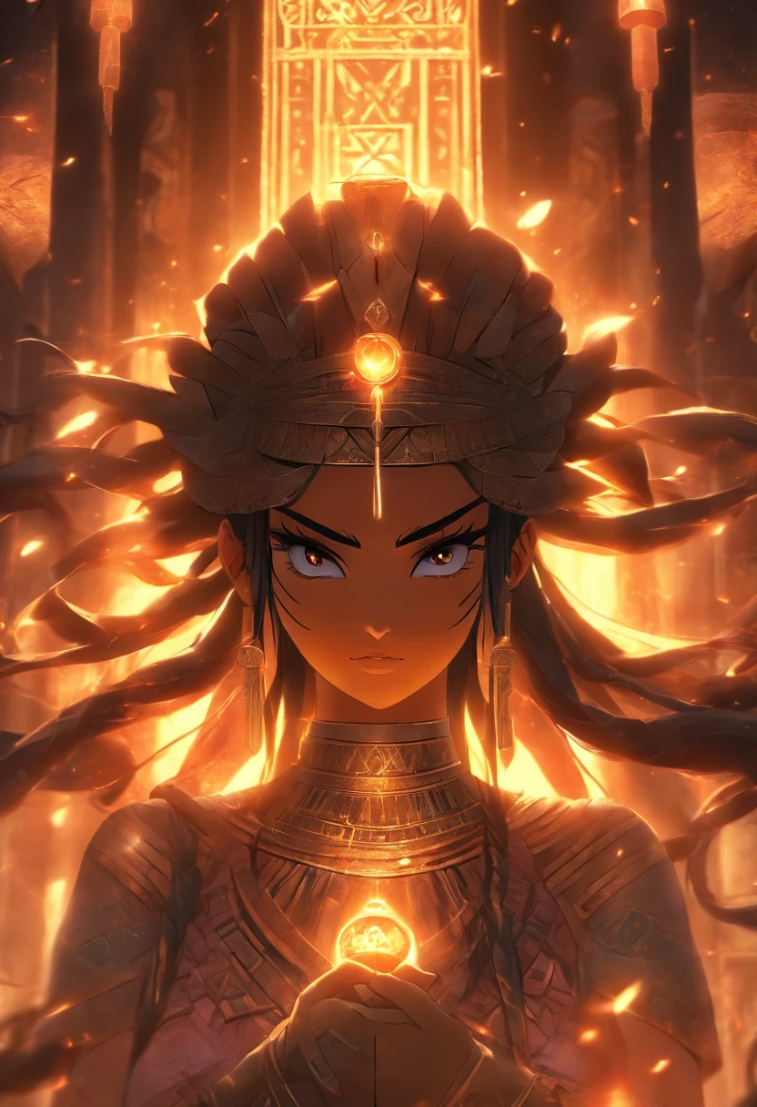(((Ninmah)) best quality, ultra-high resolution, 4K detailed CG, masterpiece, Sumerian goddess, long hair, black hair, mother goddess, aesthetic, Sumerian, ((temple)), beautiful image, centered on screen,