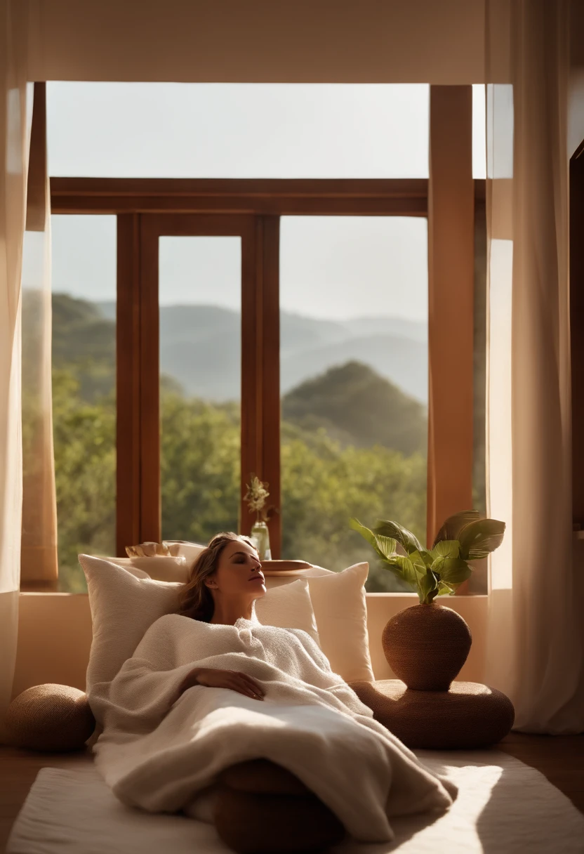 uma mulher recebendo um rosto,belos olhos detalhados,beautiful detailed lips,tez limpa e clara,Relaxed and renewed expression,rotina natural de cuidados com a pele,freshly applied moisturizer,Luxuoso ambiente de spa,toque suave e suave,Beauty Expert Hands,Soothing background music,Soft and cozy spa bathrobe,Comfortable and soft spa bed,aromas sutis de aromaterapia,pele brilhante e radiante,Specialized exfoliation and cleansing,Moisturizing Face Mask,Massagem suave e relaxamento,tez lindamente brilhante,satisfaction and confidence in their appearance,Sala de spa luminosa e arejada,Bright and natural lighting,(best quality,Altas,master part:1.2),ultra-detalhado,Realistic,profissional,vivid colors,ambiente luxuoso e sereno,Quiet and peaceful experience