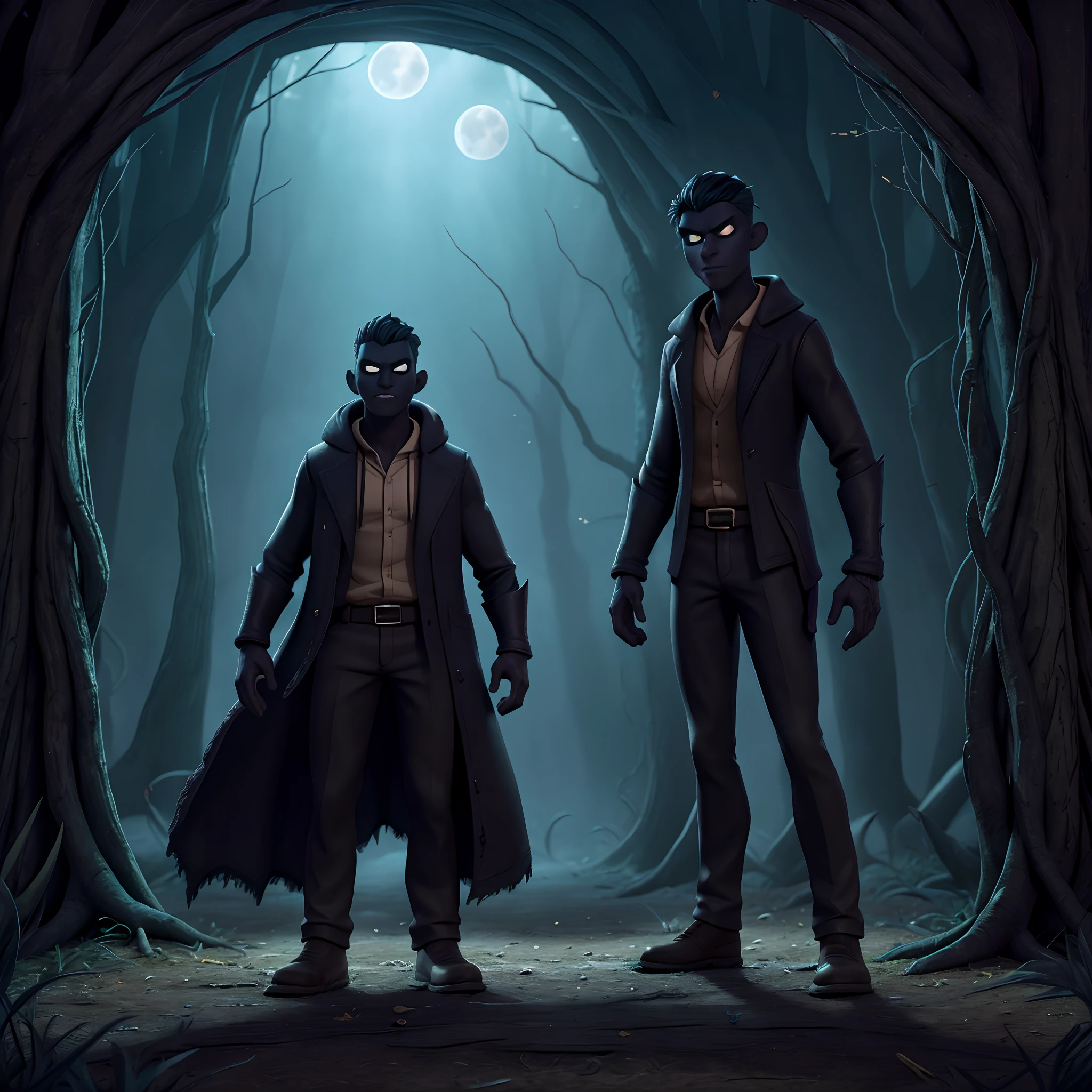"Describes in detail the appearance and origin story of an original character called 'The Shadow of Sighs', a terrifying being that feeds on people's deepest fears and only manifests itself during full moon nights in a dark abandoned forest. It details his physical appearance, his supernatural abilities and how he terrorizes those who venture into his territory."
