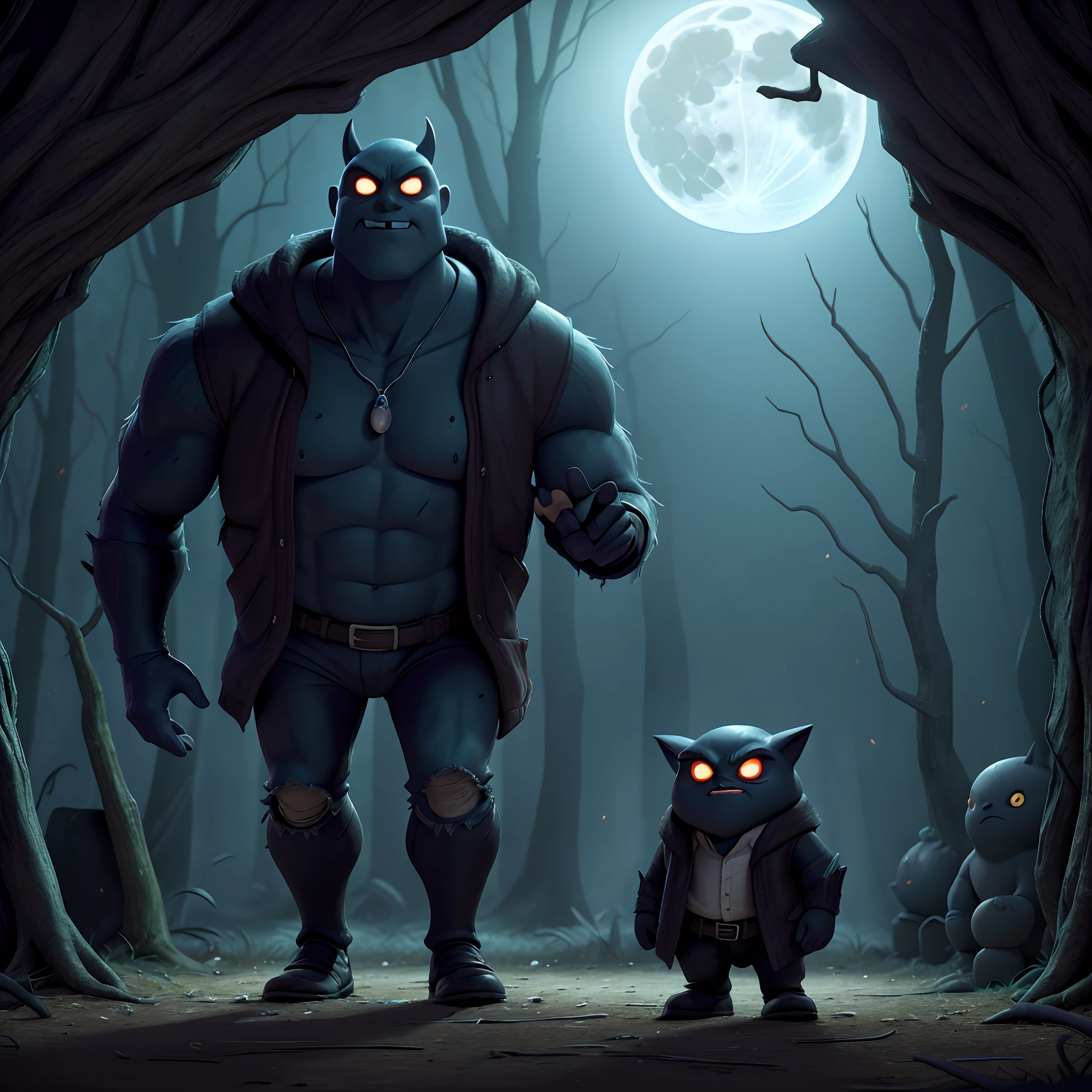 "Describes in detail the appearance and origin story of an original character called 'The Shadow of Sighs', a terrifying being that feeds on people's deepest fears and only manifests itself during full moon nights in a dark abandoned forest. It details his physical appearance, his supernatural abilities and how he terrorizes those who venture into his territory."