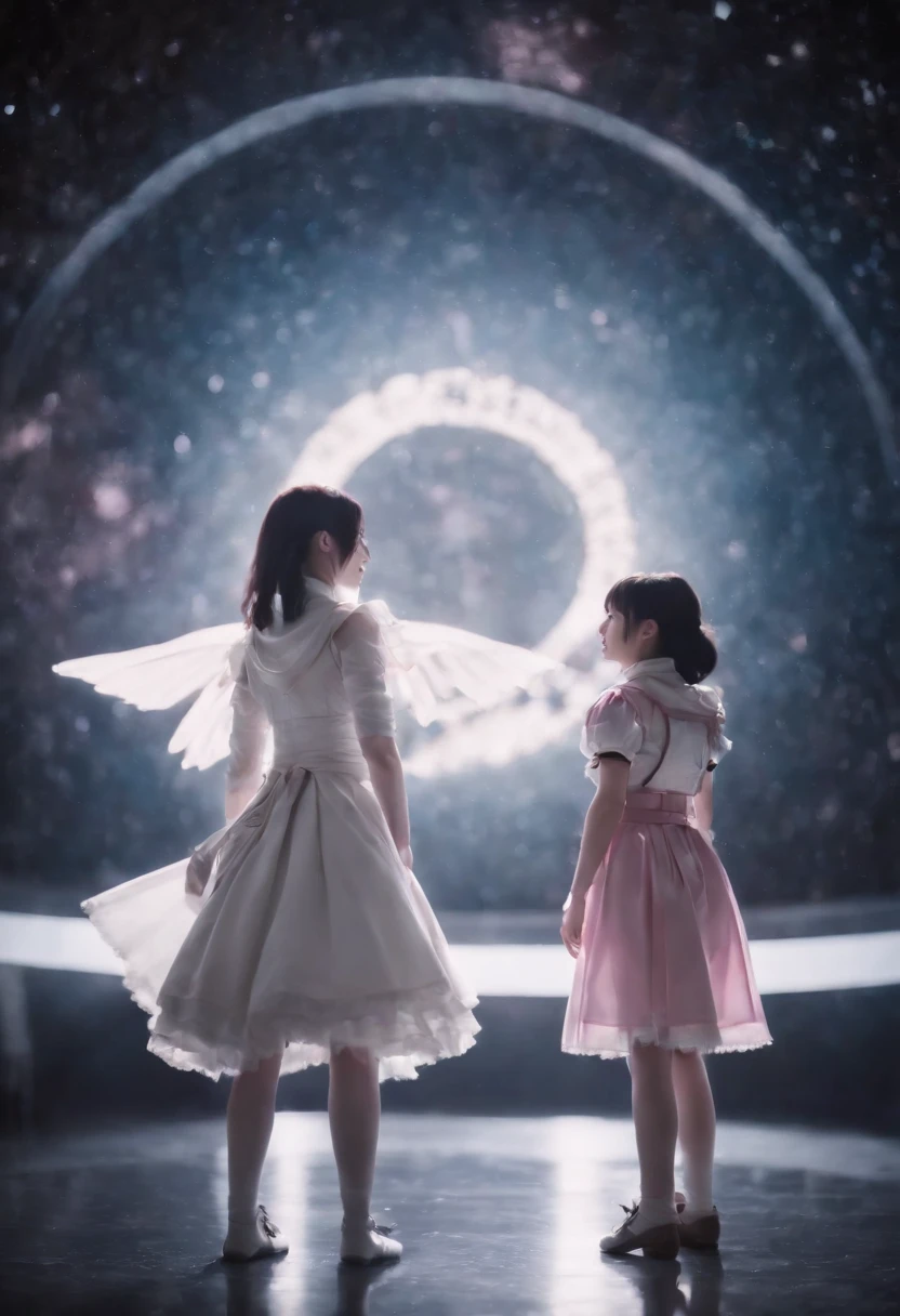 Madoka with Homura in space