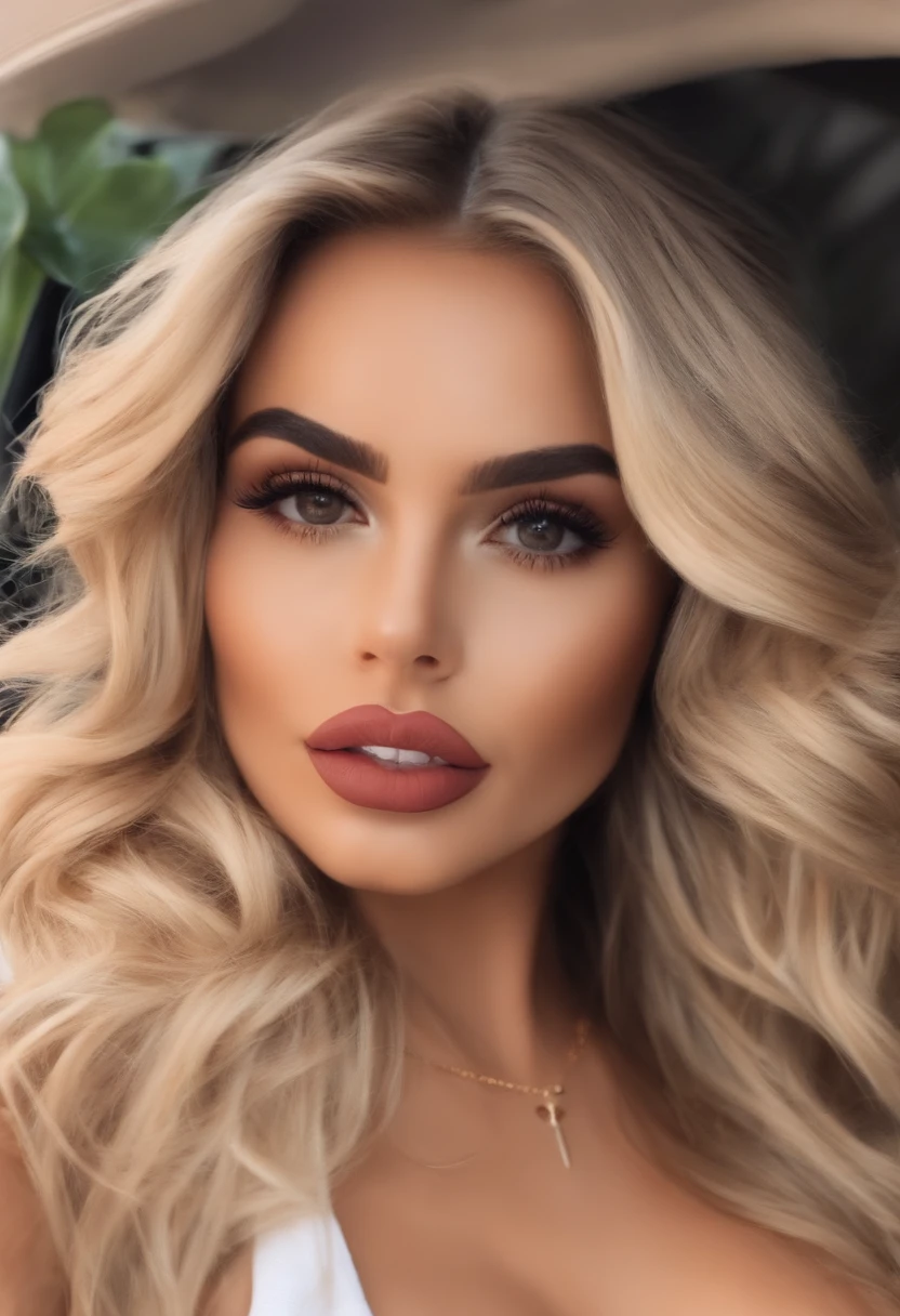 Influencer de Instagram femenina blanca realista, La mejor calidad, rubia, tetas medianas, cuerpo sexy y pezones duros