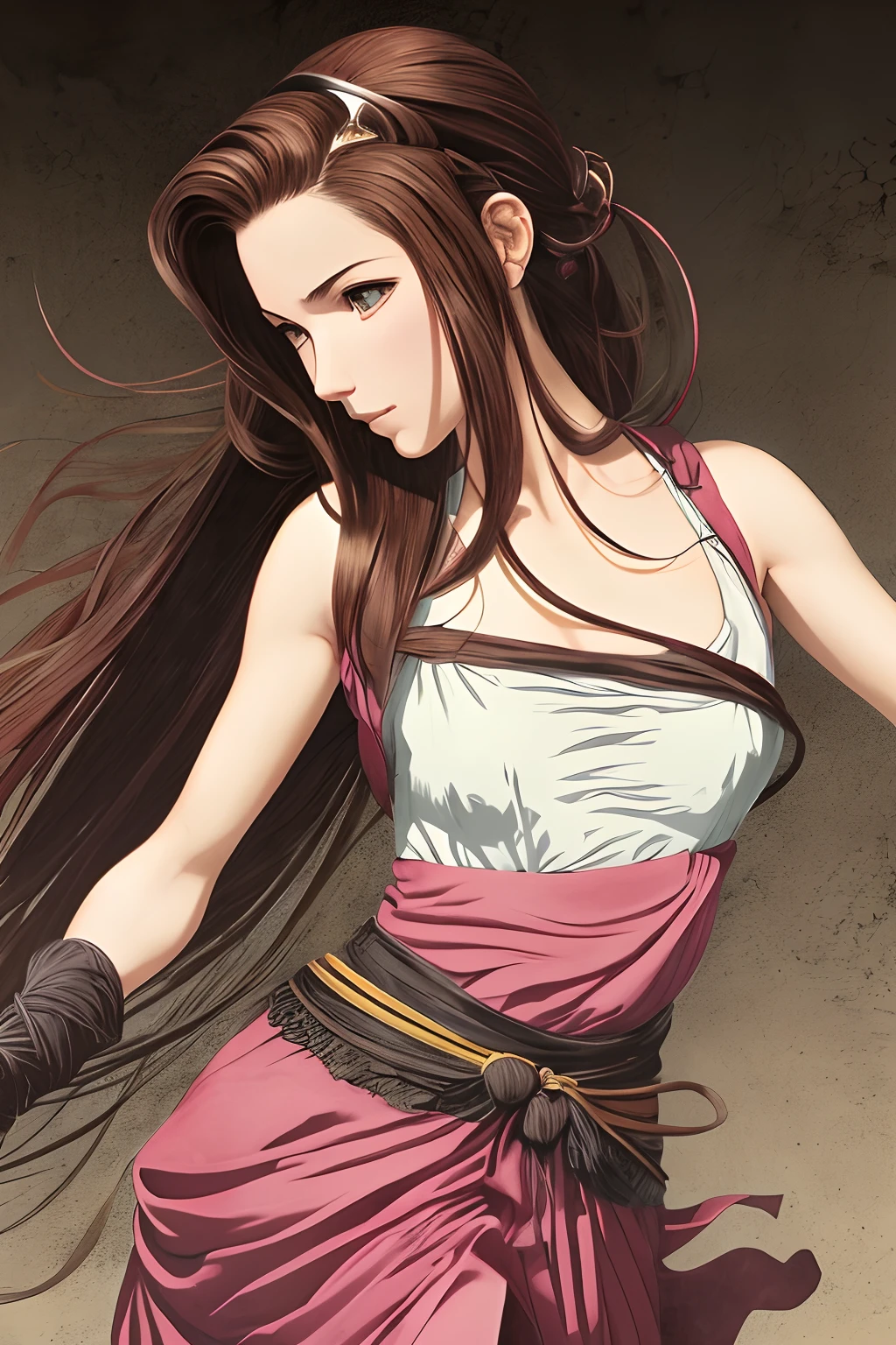 Arte inspirada de Hiroaki Samura,Close-up, 1girl, artista marcial, (Uniforme de Seita marcial feminino:1.2), (aqua eyes:0.9), cabelo negro escuro, cabelos longos sedosos, roupa hunfa antiga wuxia, best quality, Brincos, master part, high resolution, detalhes intrincados, (( Realistic )), photographic, (luvas brancas de cotovelo:1.1), jewelries, Middle breast, corpo inteiro, Dynamic background, Dynamic Stance, salto alto,