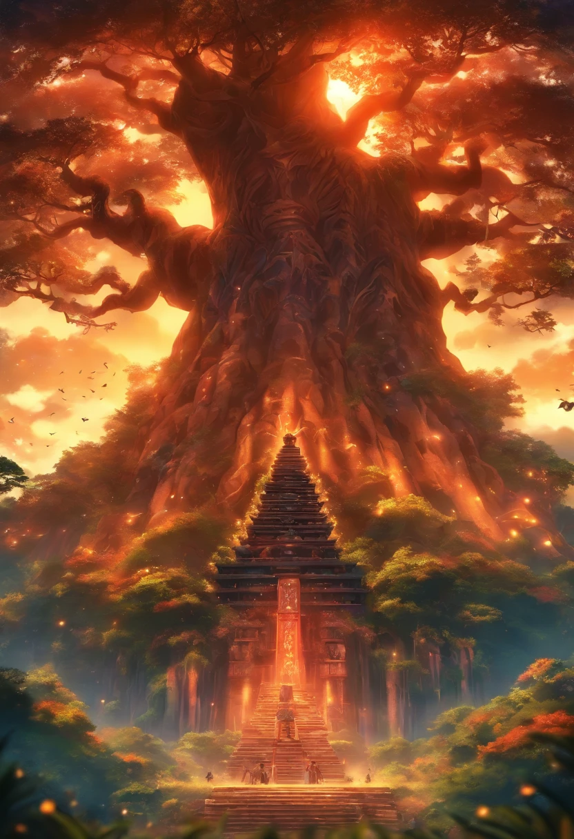 (((Tāne Mahuta))) best quality, ultra-high resolution, 4K detailed CG, masterpiece,maori god,tree god,aesthetics,sumeria, ((tree god)), beautiful image, screen-centered,