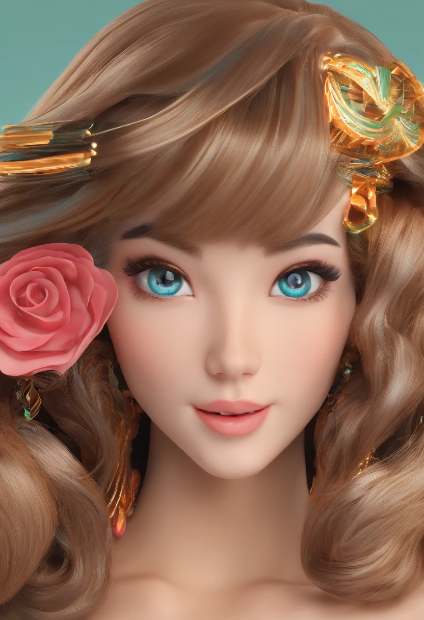 master part, best quality, ultra-detalhado, illustration,(1girl),belos olhos detalhados, Olhando para o Viewer, (segurando um teclado de computador), Feliz, (cabelo turquesa:1), (olhos arredondados azuis:1), (brinco redondo), (Turquesa Big Gema Colar), bonito rosto redondo, cabelos longos, sorrir, fantasia roupas chinesas