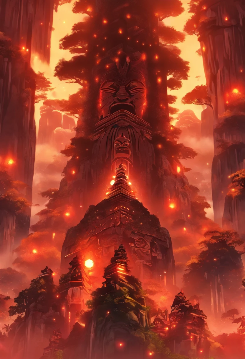 (((Tāne Mahuta))) best quality, ultra-high resolution, 4K detailed CG, masterpiece,maori god,maori totem,aesthetics,sumeria, ((maori totem)), beautiful image, screen-centered,
